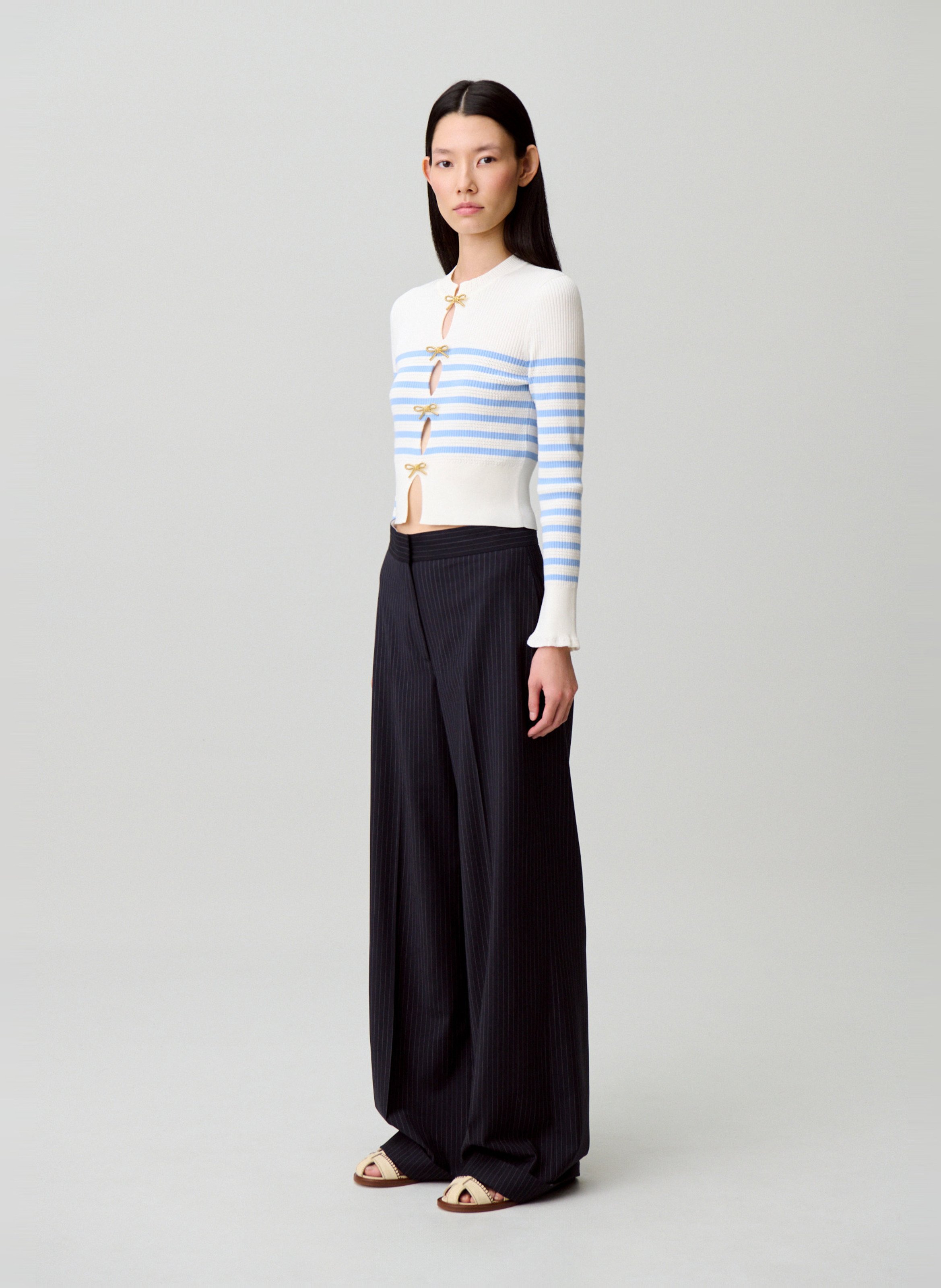 Top col rond à rayures CLAUDIE PIERLOT Multicolore