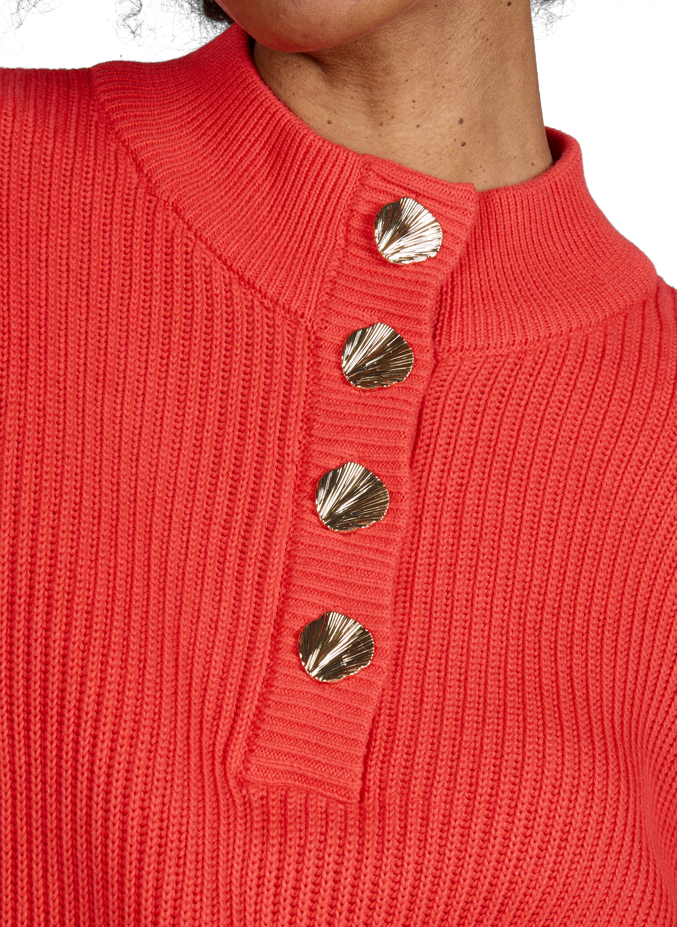 Button-down collar jumper VILA Red