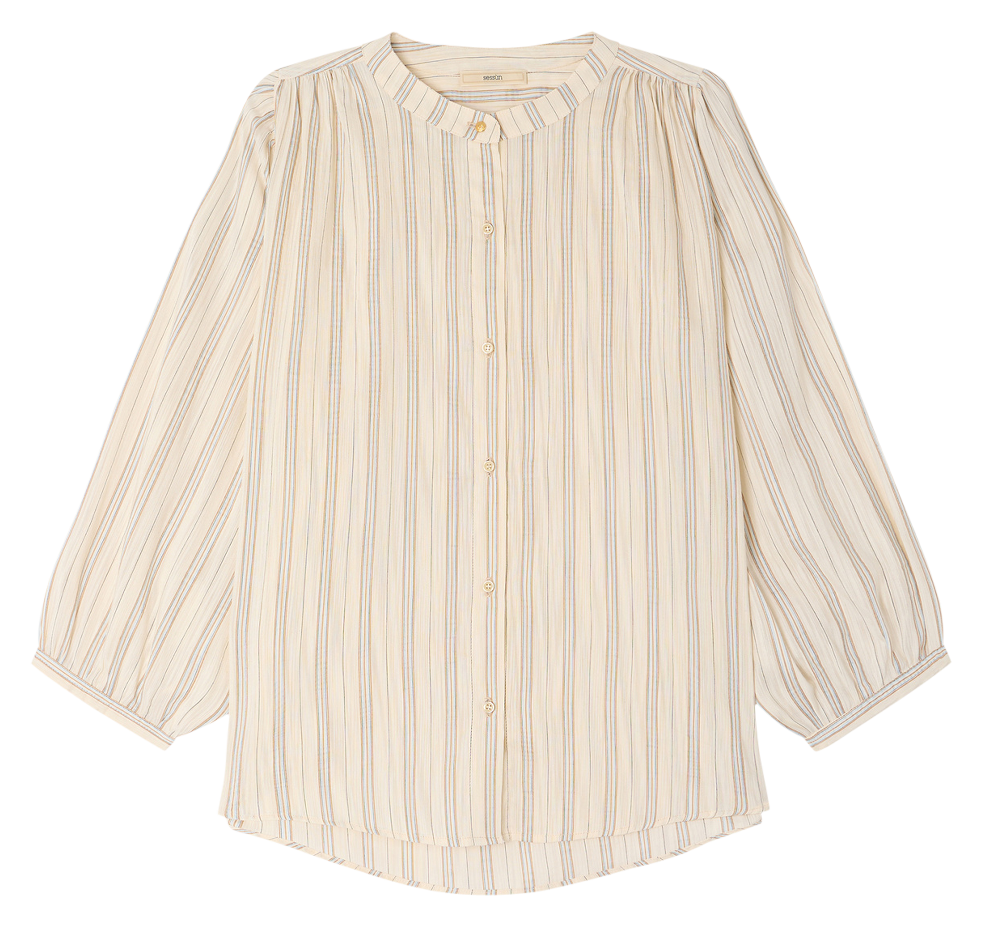 Chemise ample col mao en coton bio a view SESSUN Multicolore