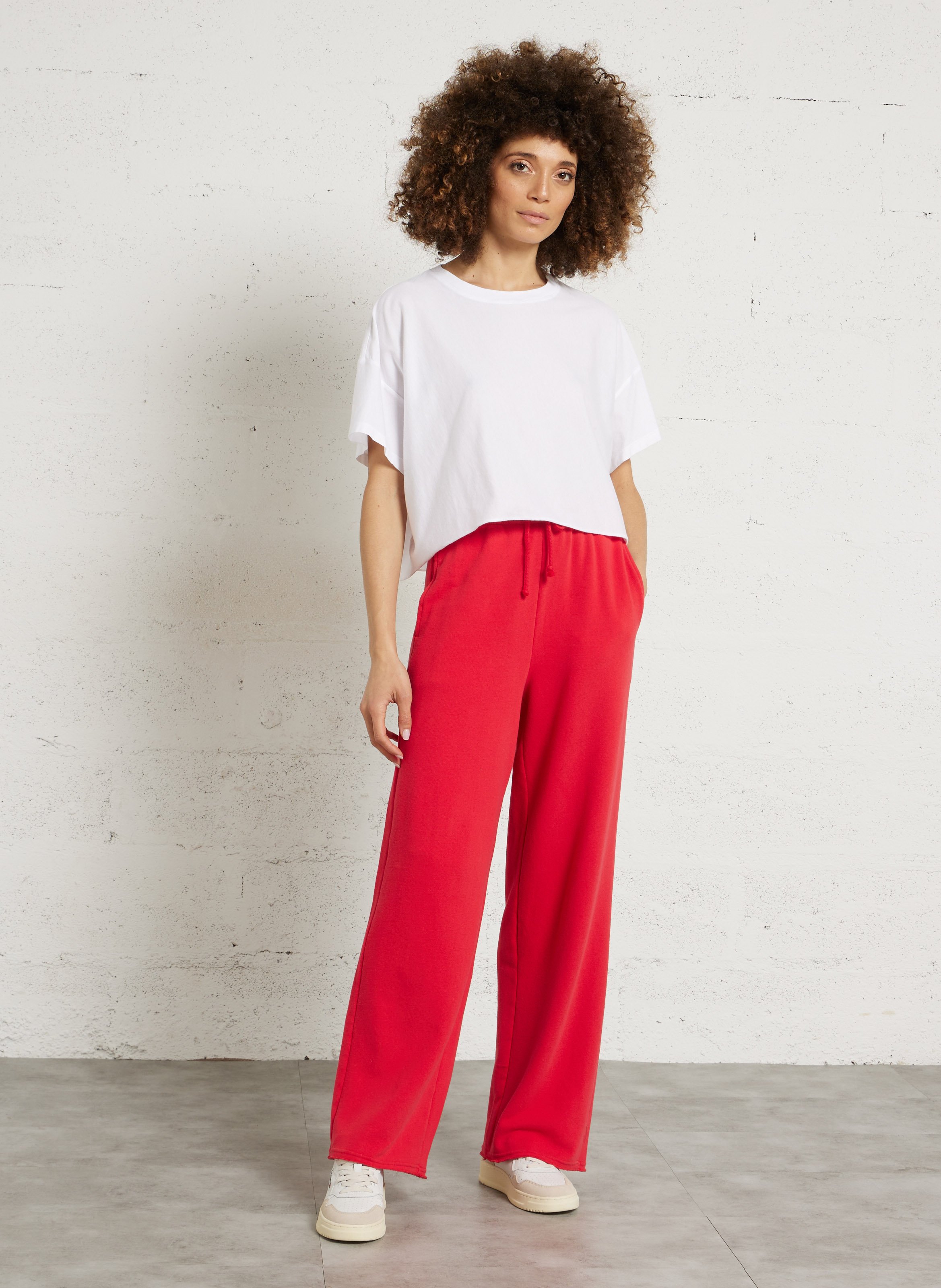 Jogging ample en coton mélangé atubay AMERICAN VINTAGE Rouge