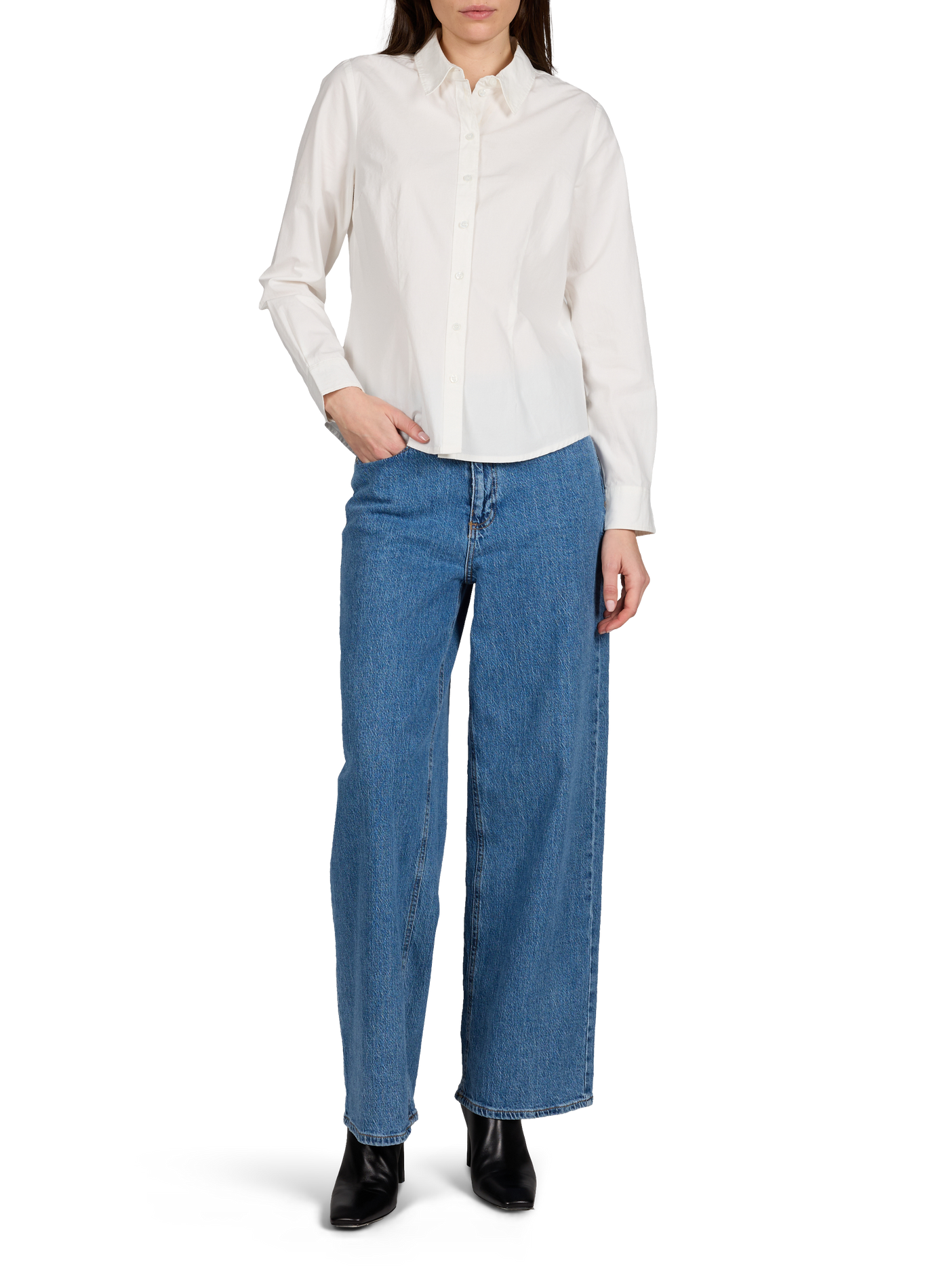 Chemise cintrée en coton mélangé VILA Blanc