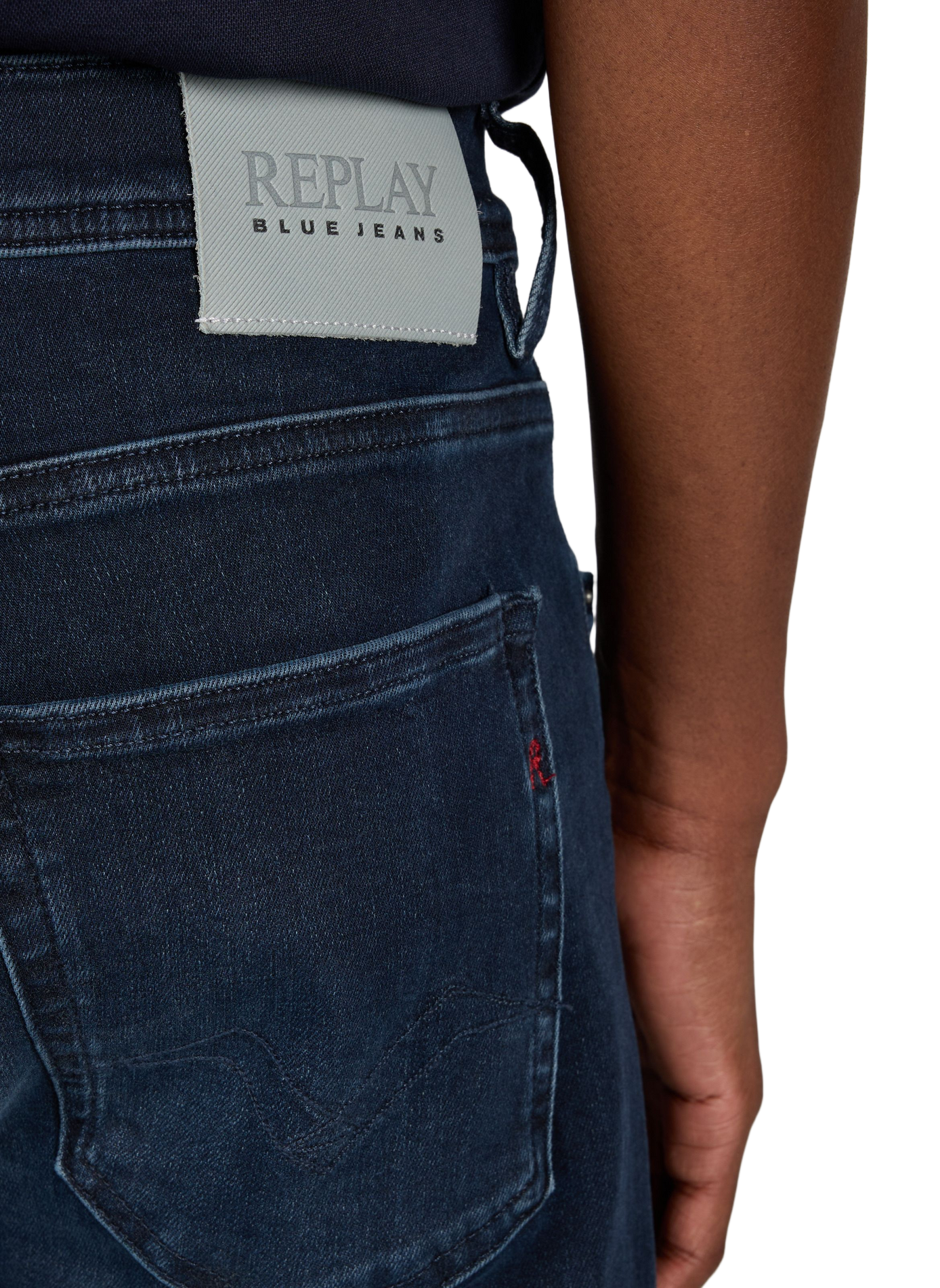 Five-pocket cotton blend jeans REPLAY Blue