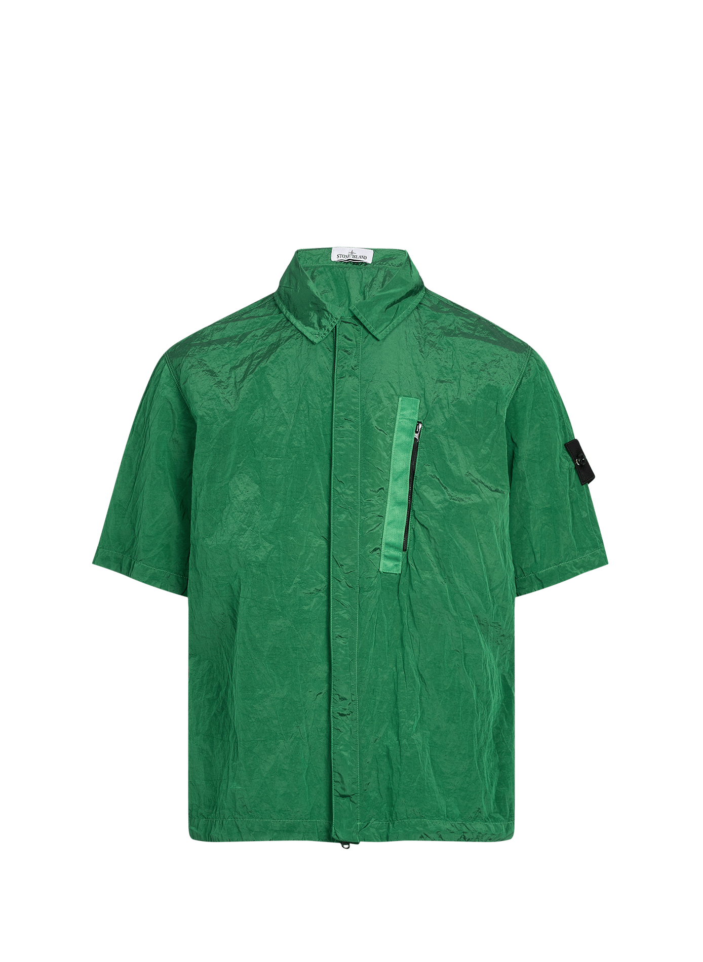 Gestructureerd recht hemd STONE ISLAND Groen