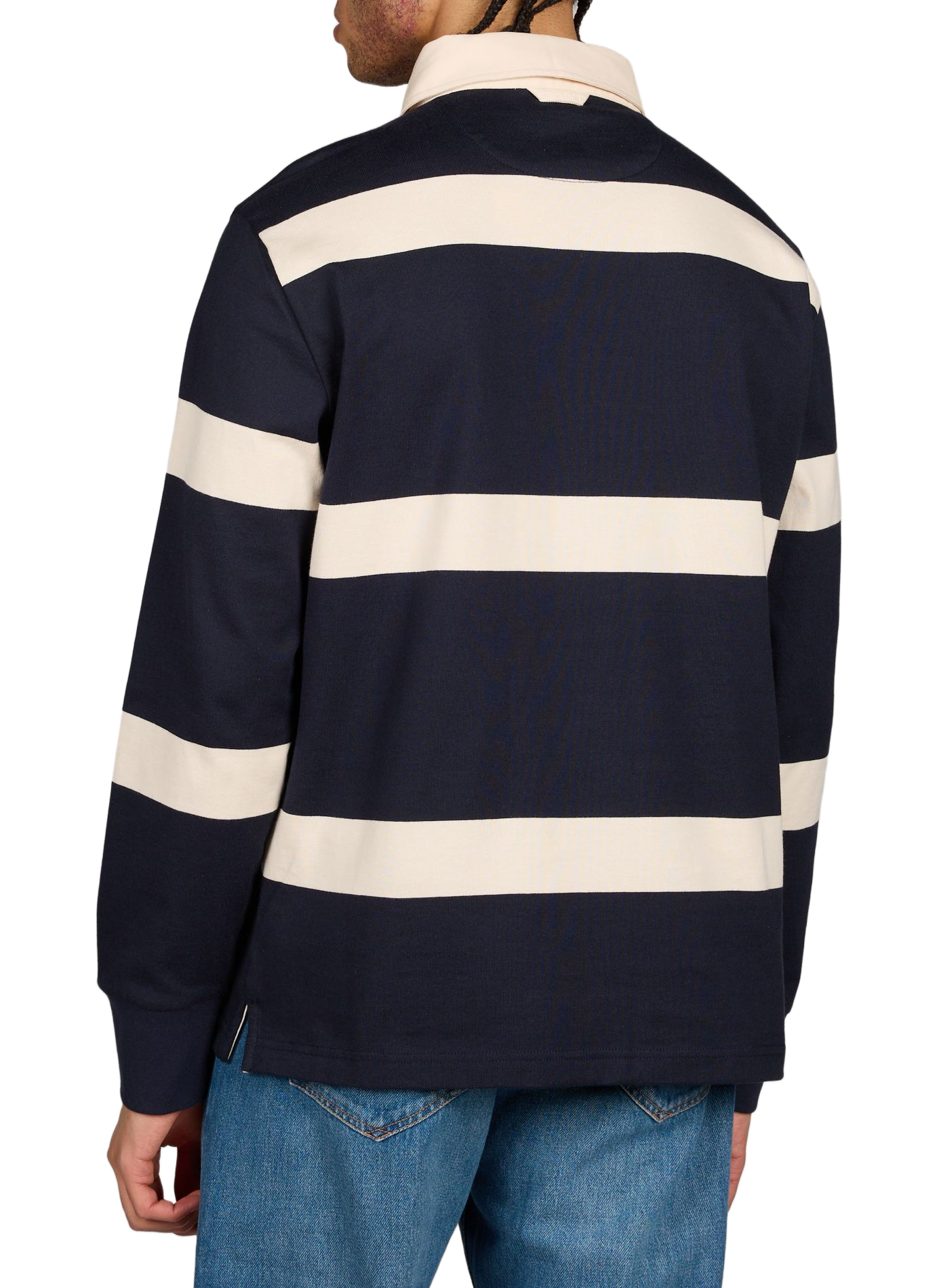 Long-sleeved polo with wide stripes GANT Blue