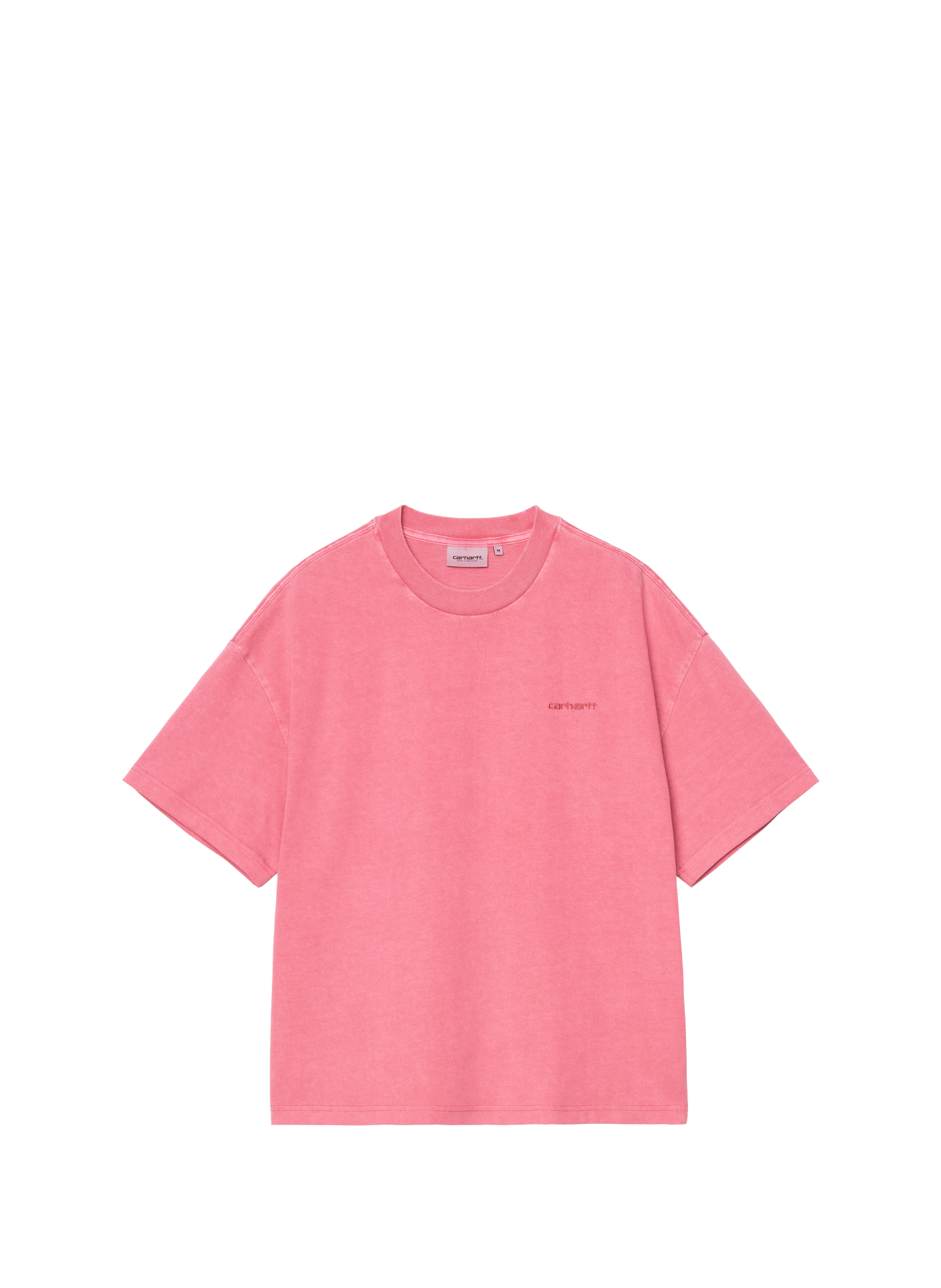 Cotton T-shirt with logo embroidery CARHARTT WIP Pink