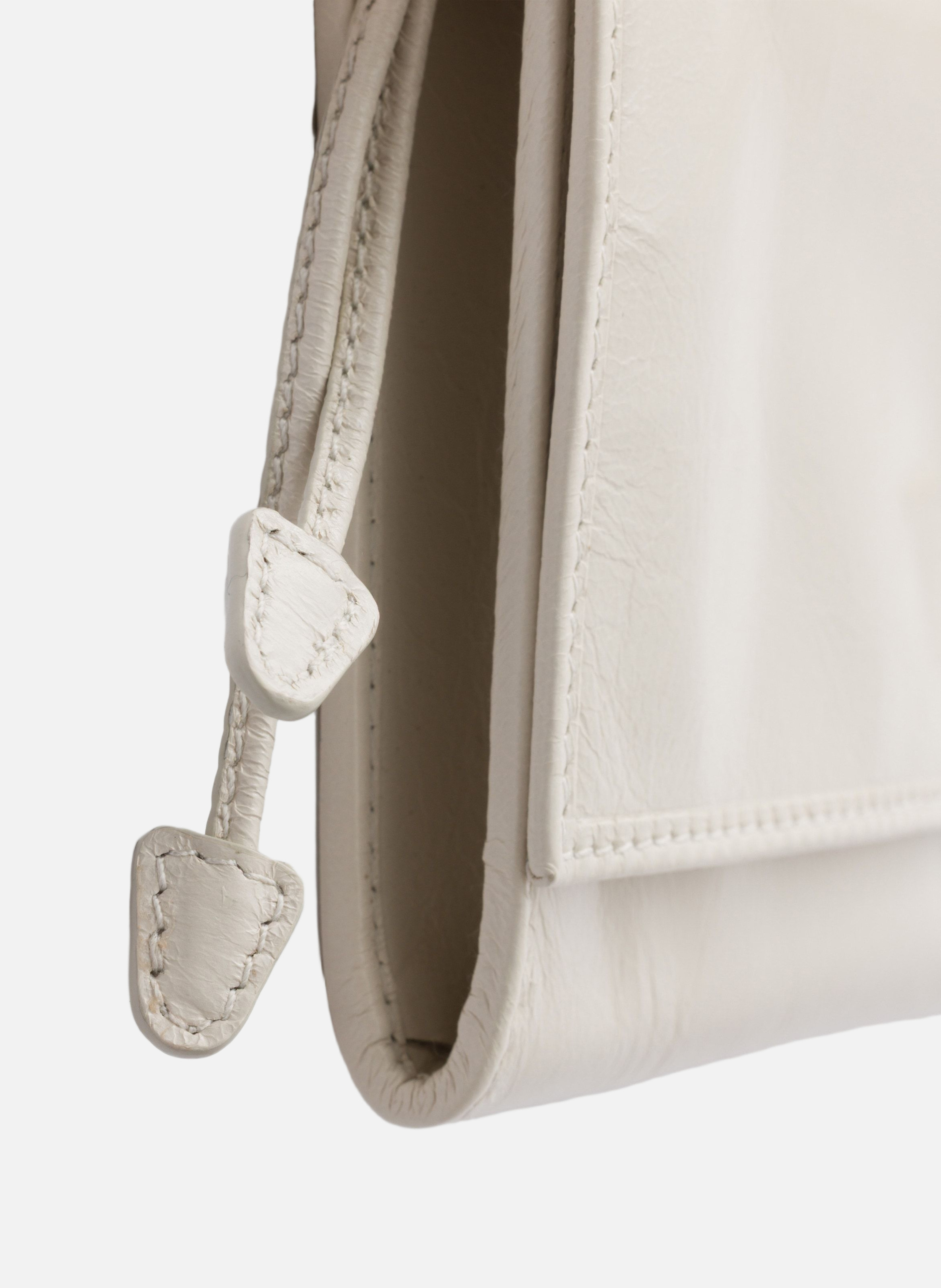 Porte-monnaie en cuir avec bandoulière PRADA Blanc