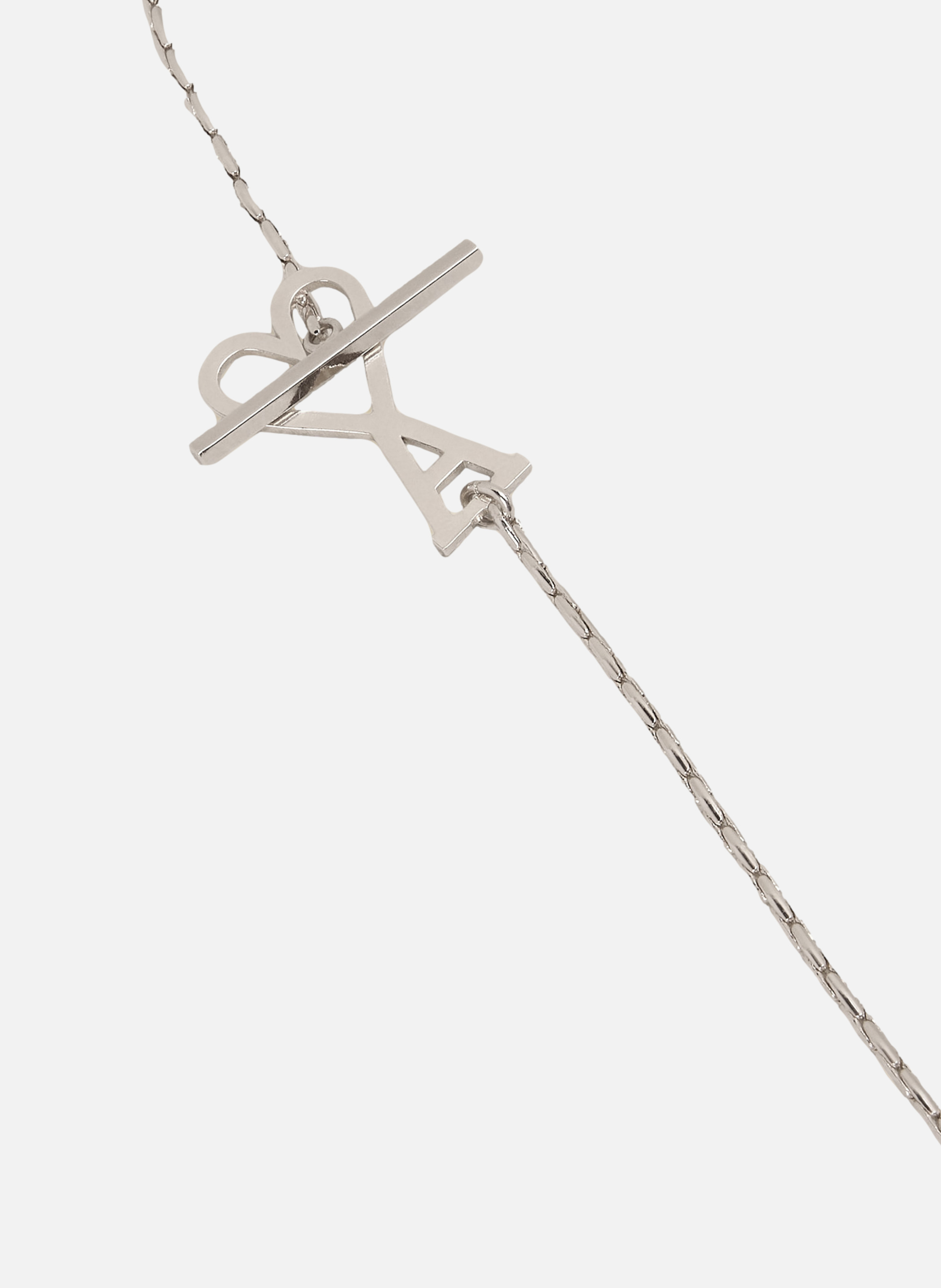 Collier chaîne ami de coeur 2 en 1 unisexe Gris