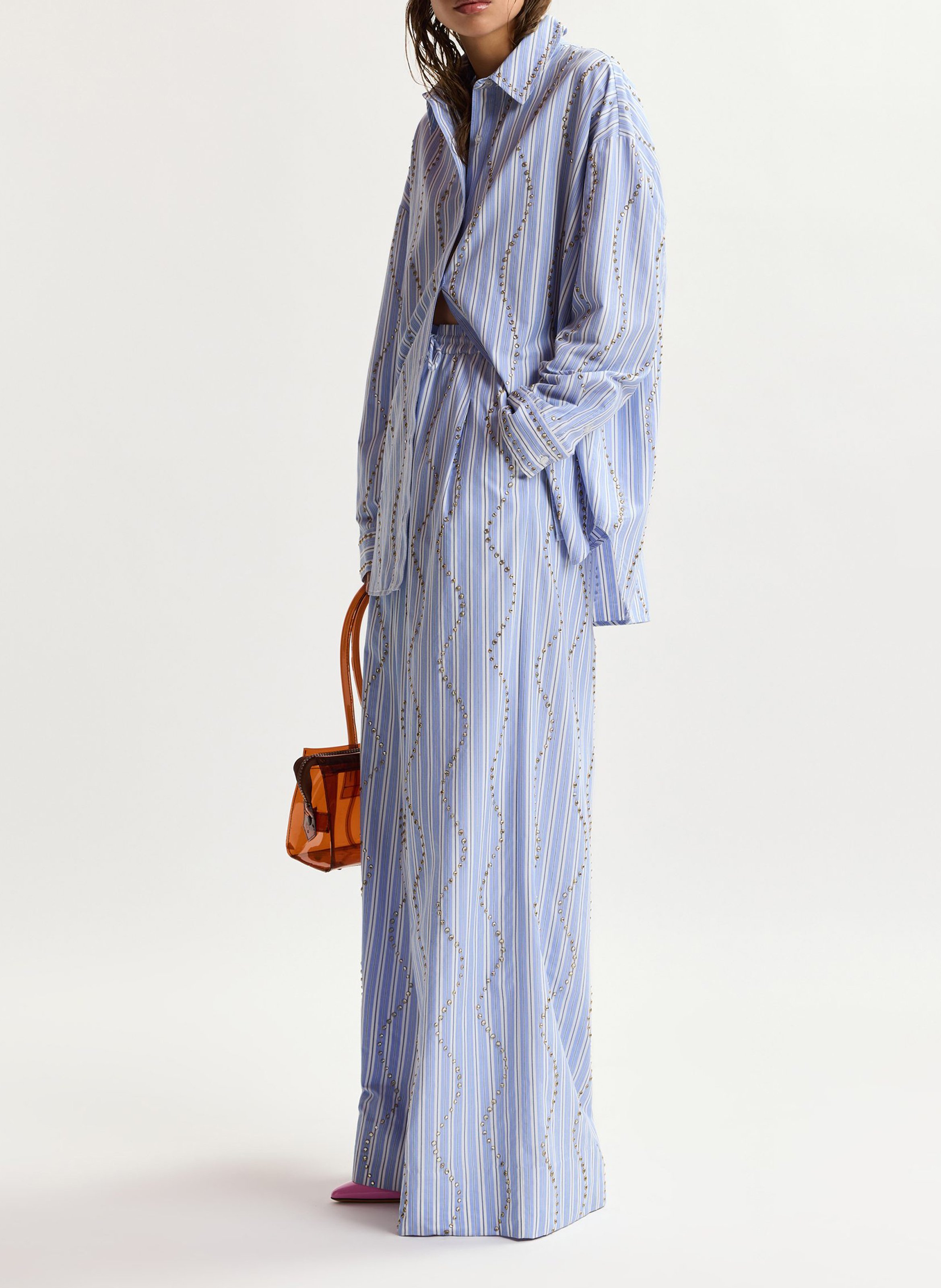 Chemise à rayures col classique jehlani ESSENTIEL ANTWERP Bleu