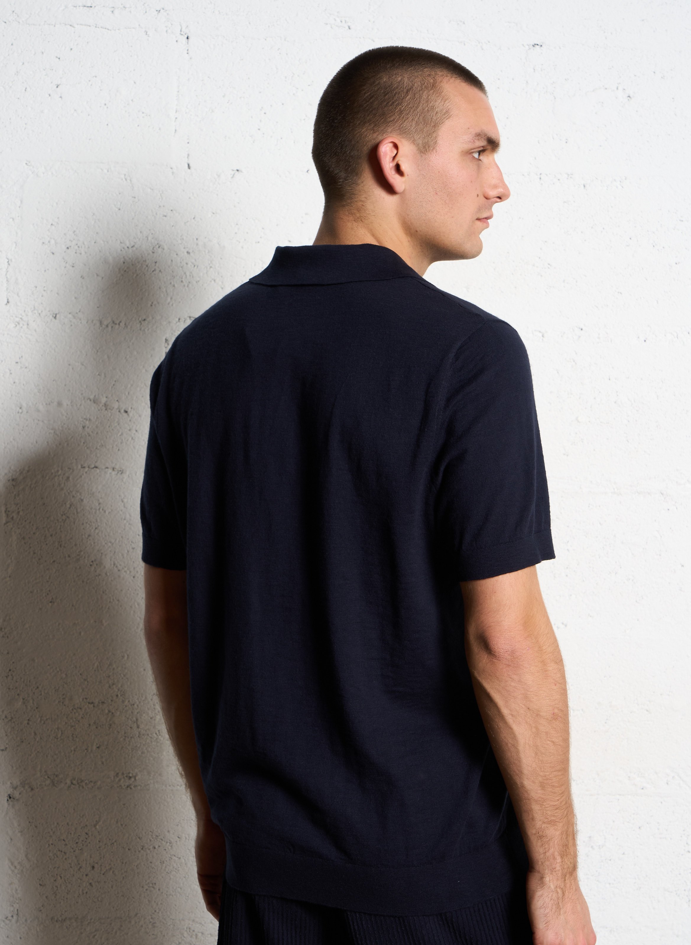 Polo droit en coton mélangé IKKS Bleu