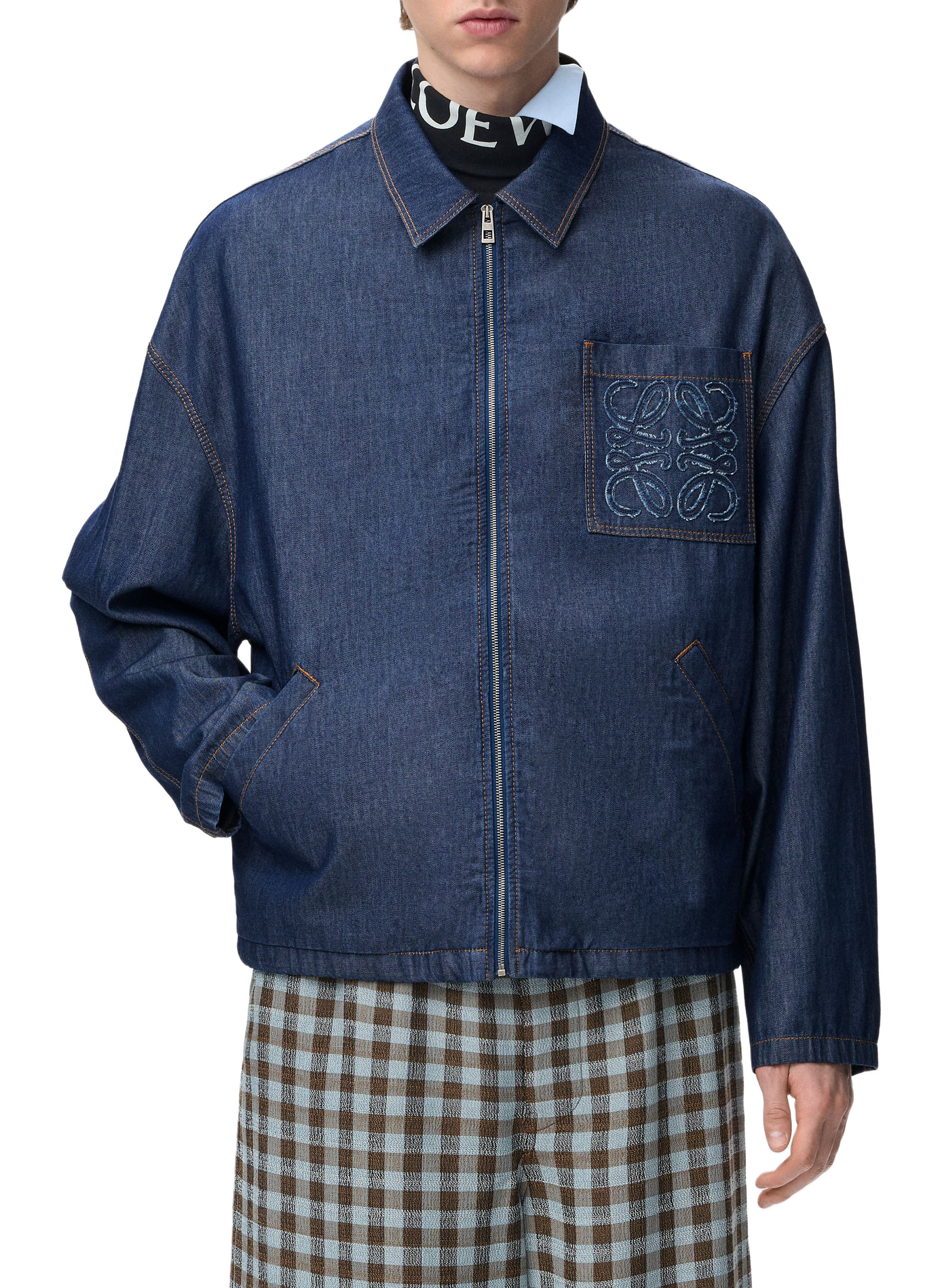 Zipped cotton jacket LOEWE Blue