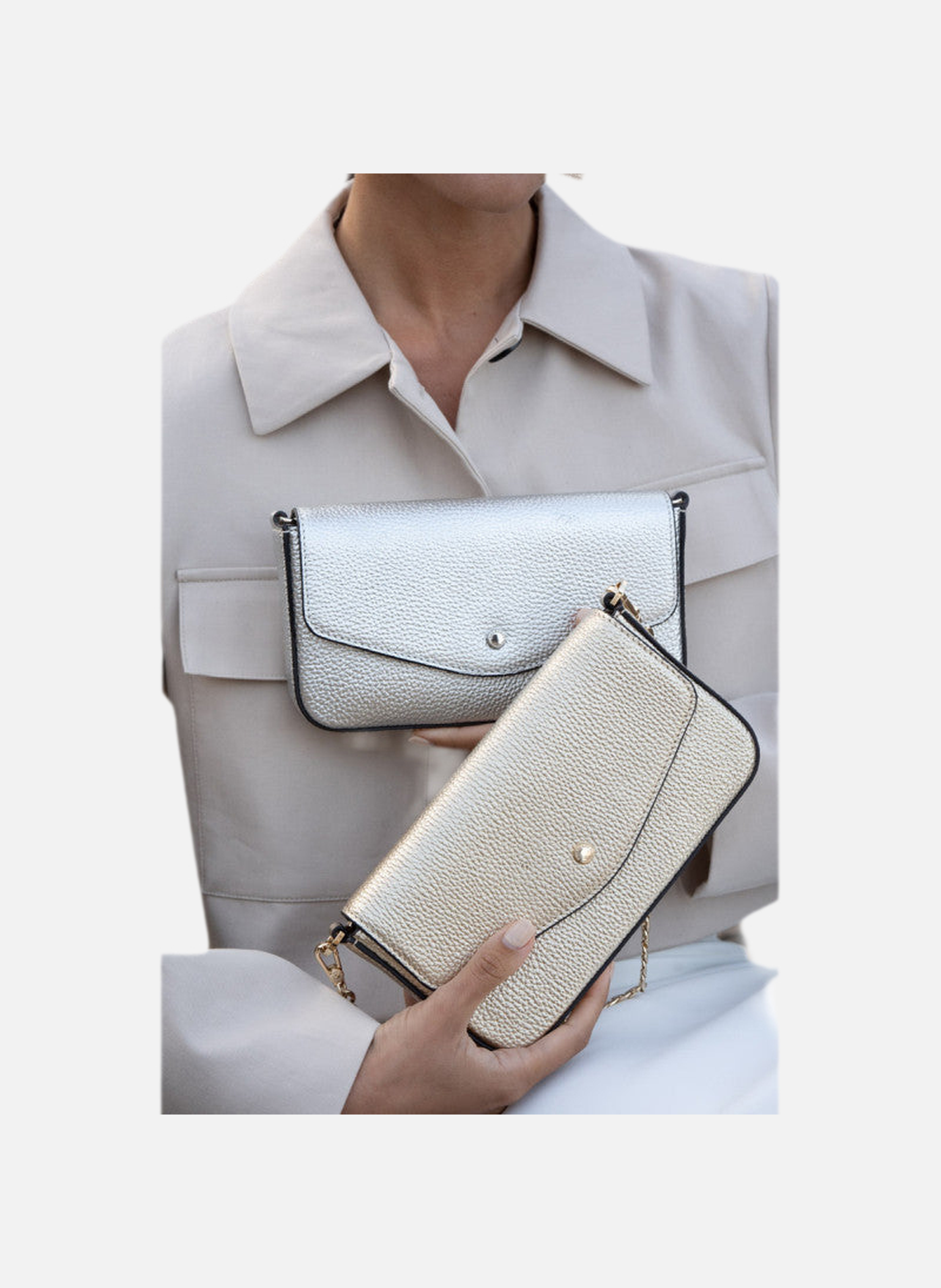 Club | bandoulière de sac en toile coton POURCHET Doré
