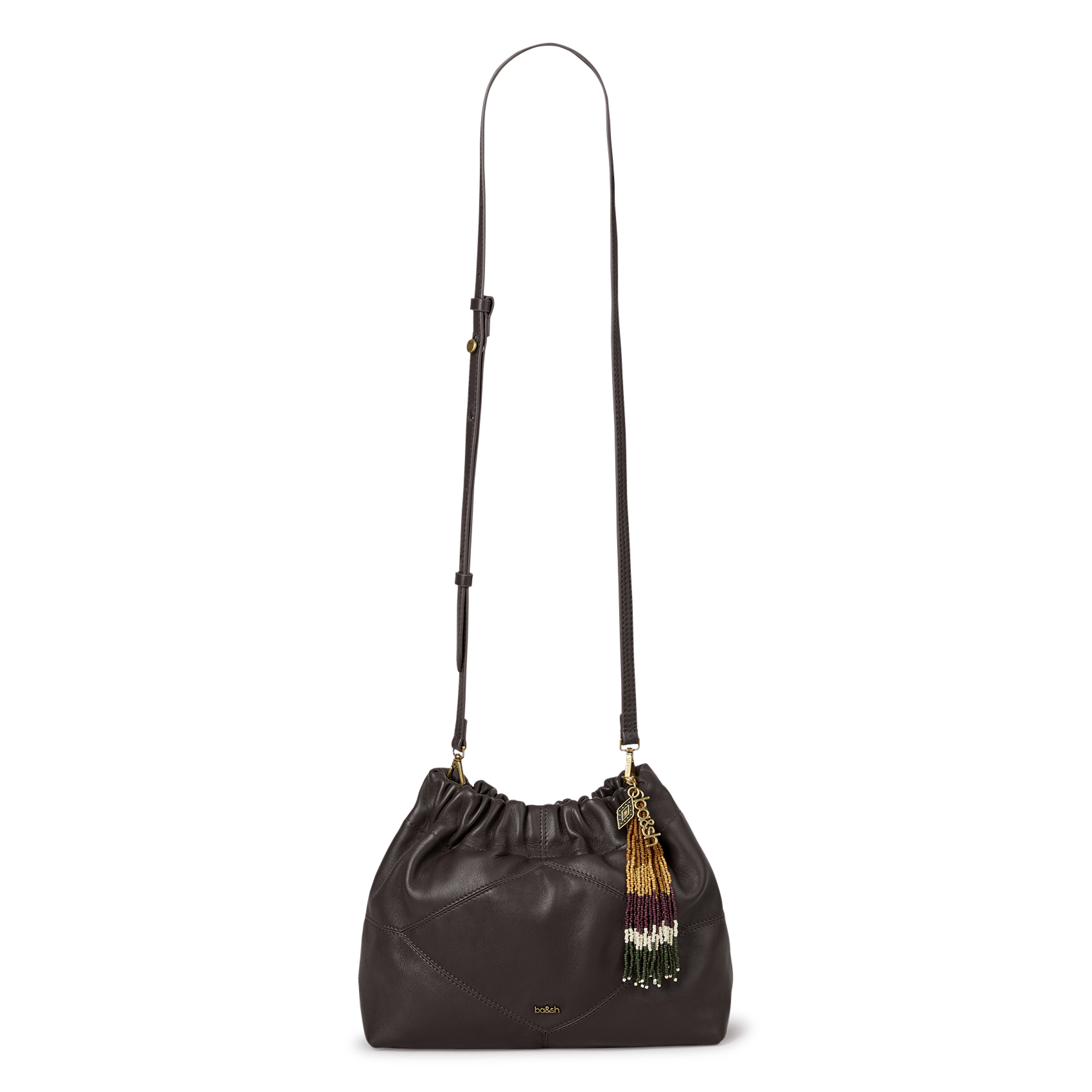 Sac bandoulière en cuir mini june tote BA&SH Marron