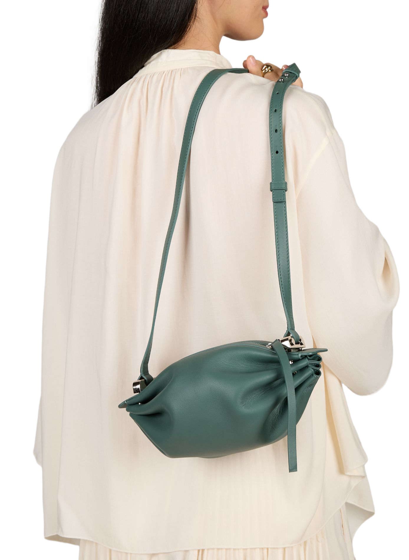Sac porté épaule en cuir BONASTRE Vert