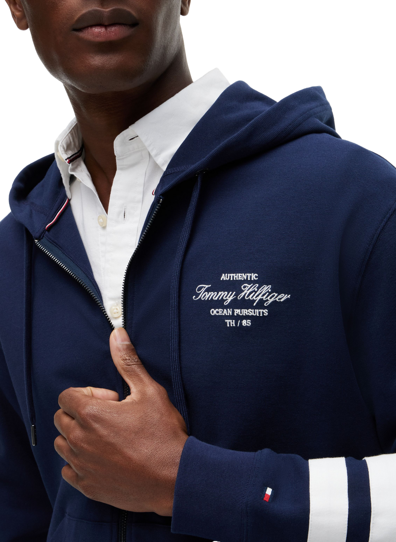 Gefütterter Hoodie aus Baumwollmischung TOMMY HILFIGER Blau