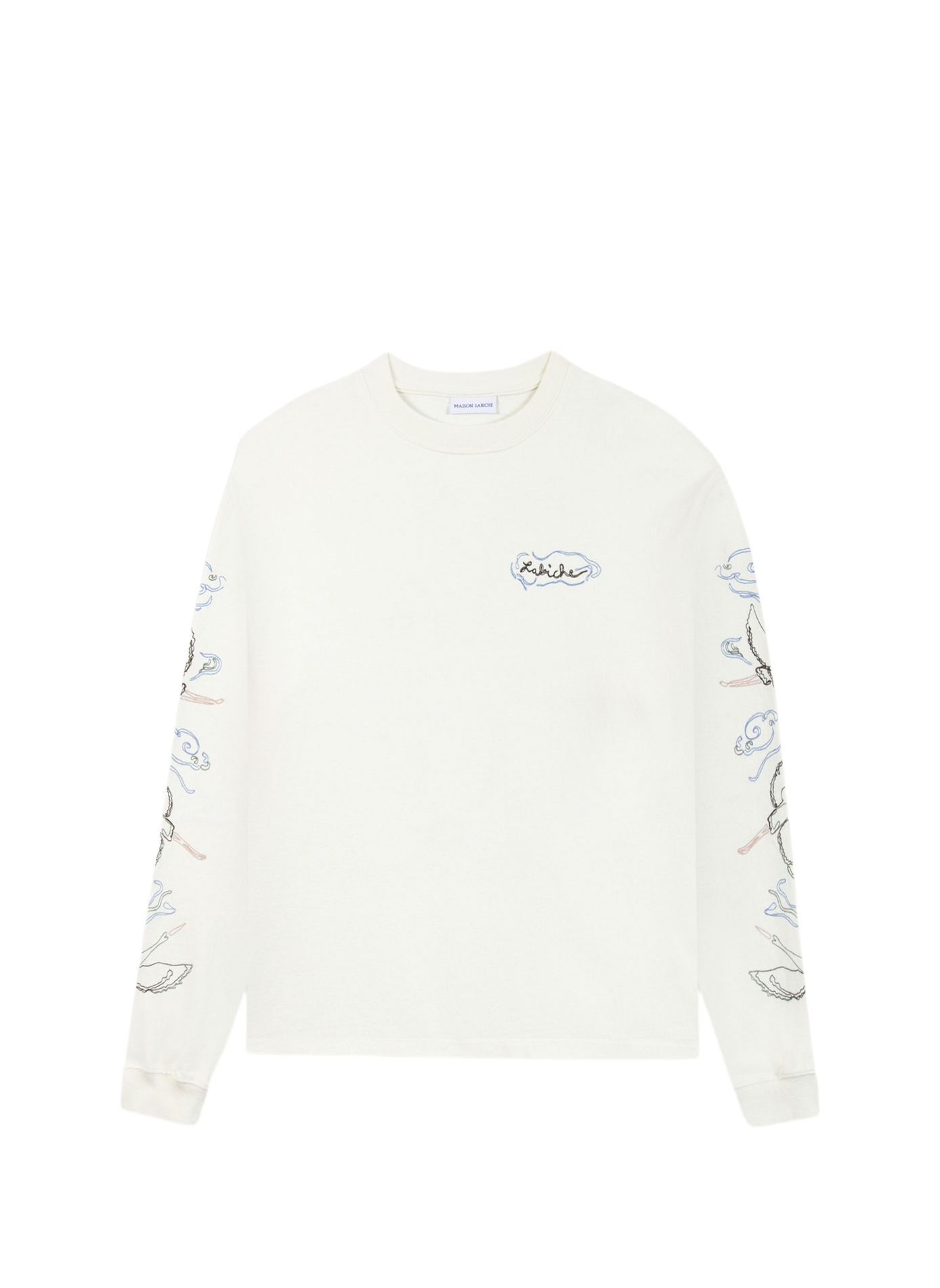 Oversized cotton embroidered sweatshirt MAISON LABICHE White