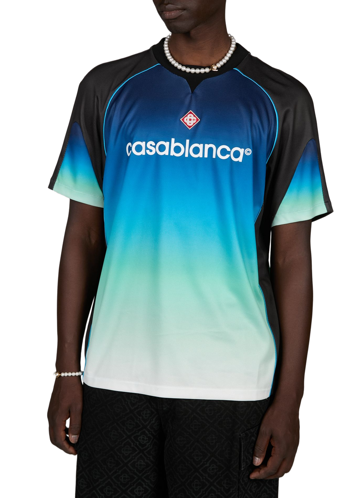 Flat collar football jersey CASABLANCA PARIS Multicolour