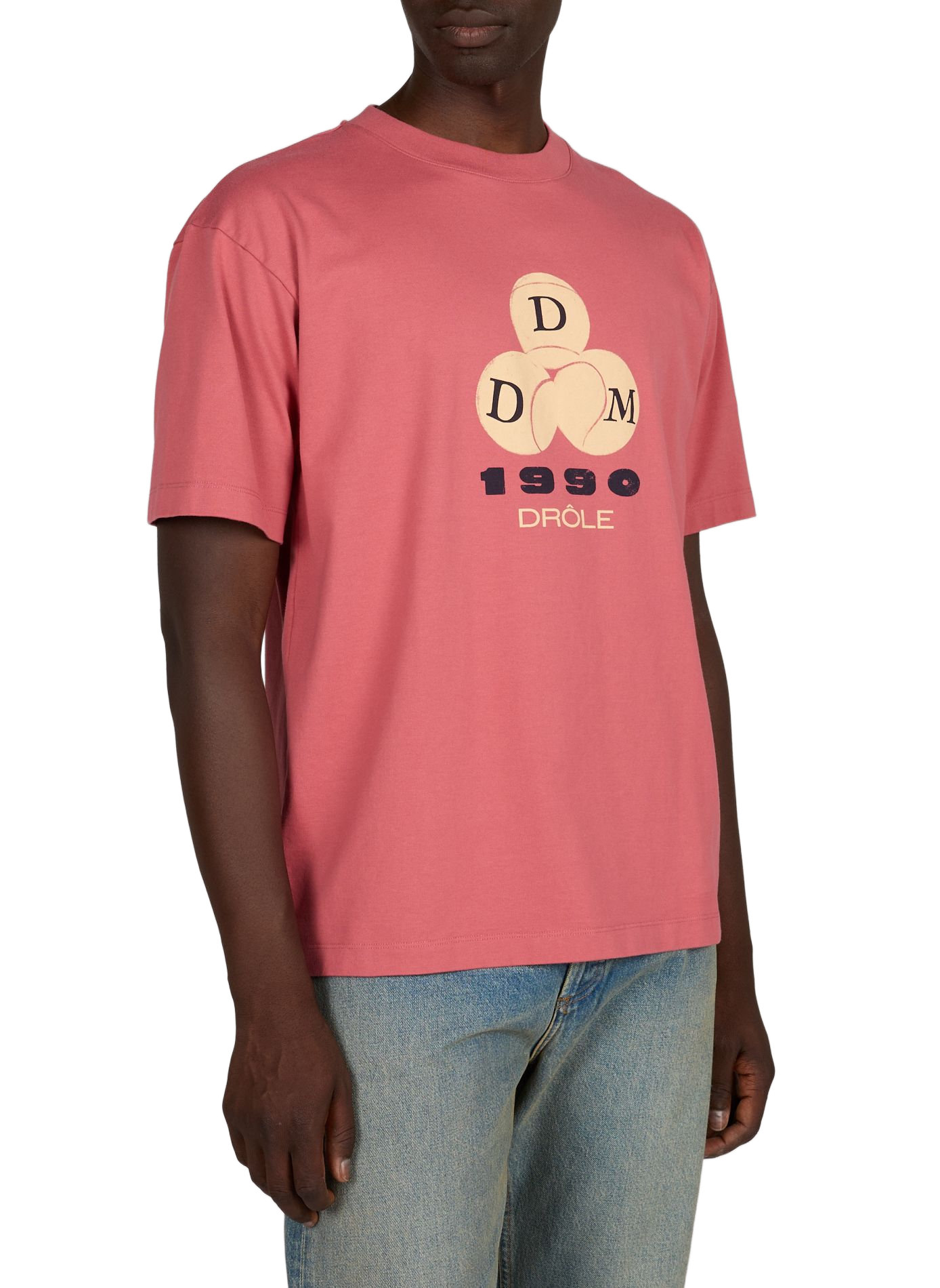 Printed straight t-shirt DROLE DE MONSIEUR Pink