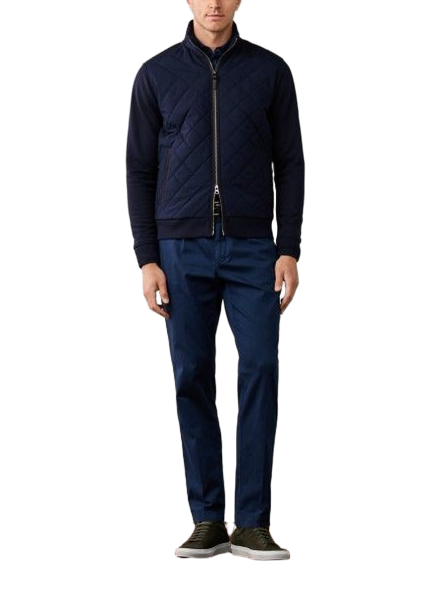 Sweat col montant en coton mélangé HACKETT Blue