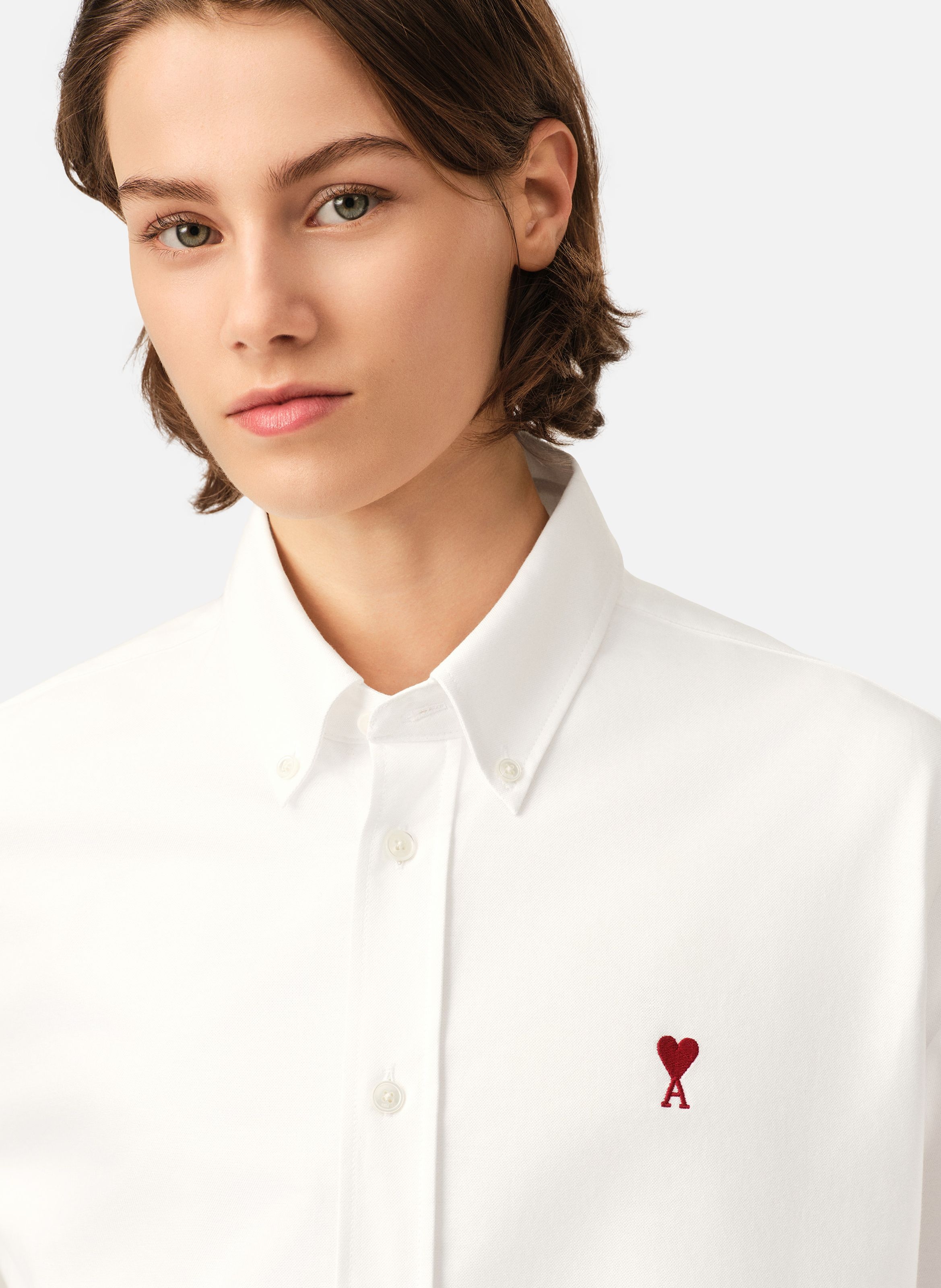 Chemise col boutonné ami de coeur unisexe AMI PARIS Blanc