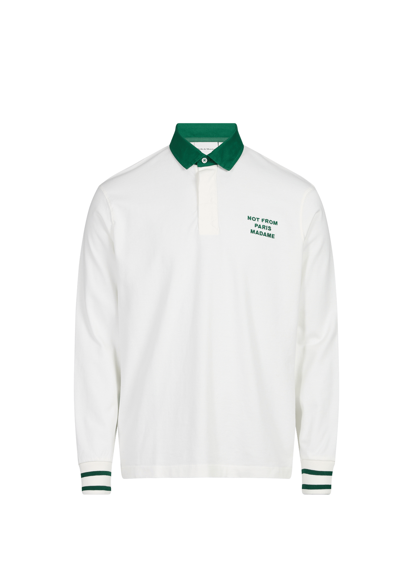Straight polo with embroidered logo in cotton DROLE DE MONSIEUR White