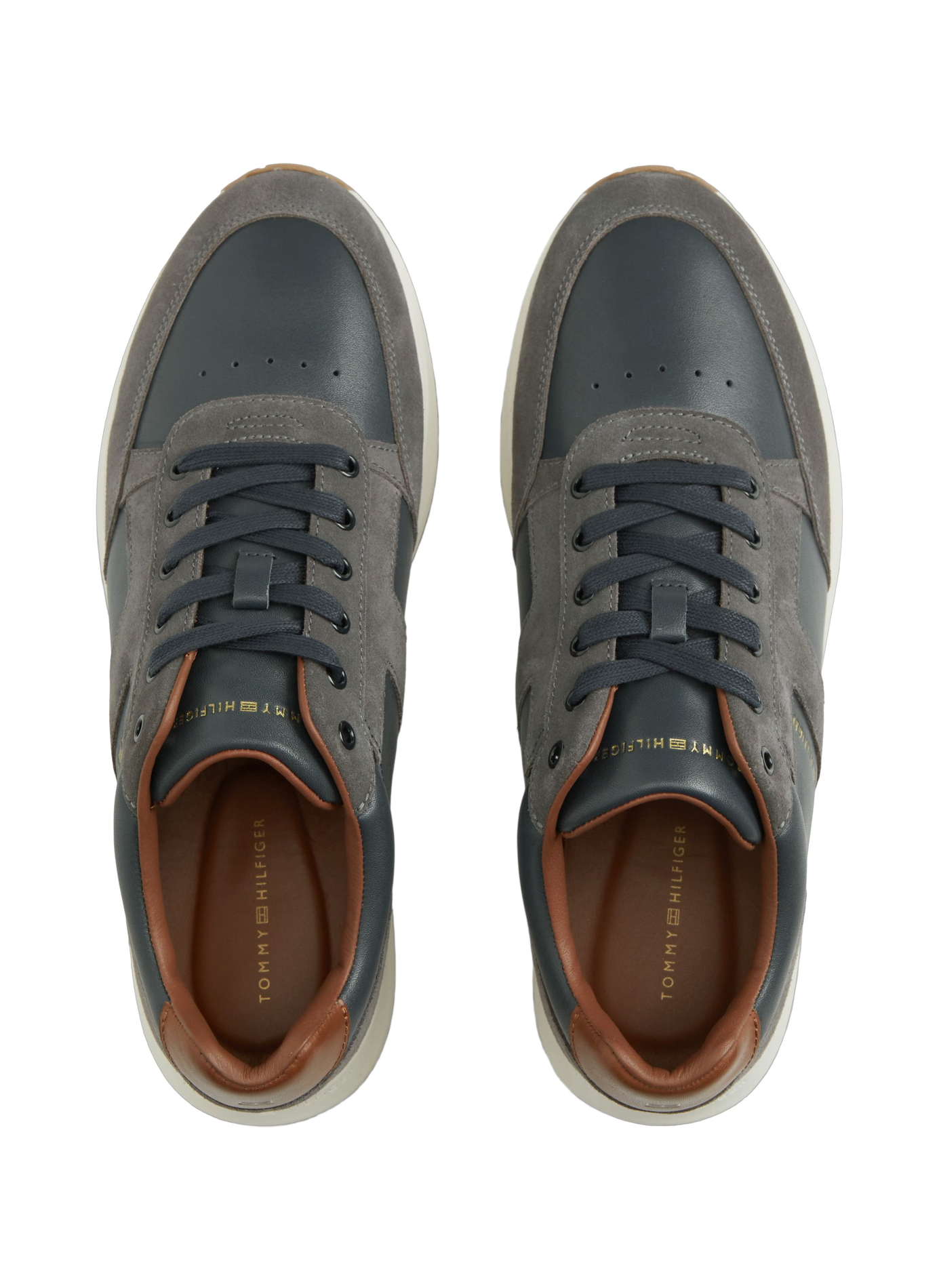 Leather lace-up sneakers TOMMY HILFIGER Blue