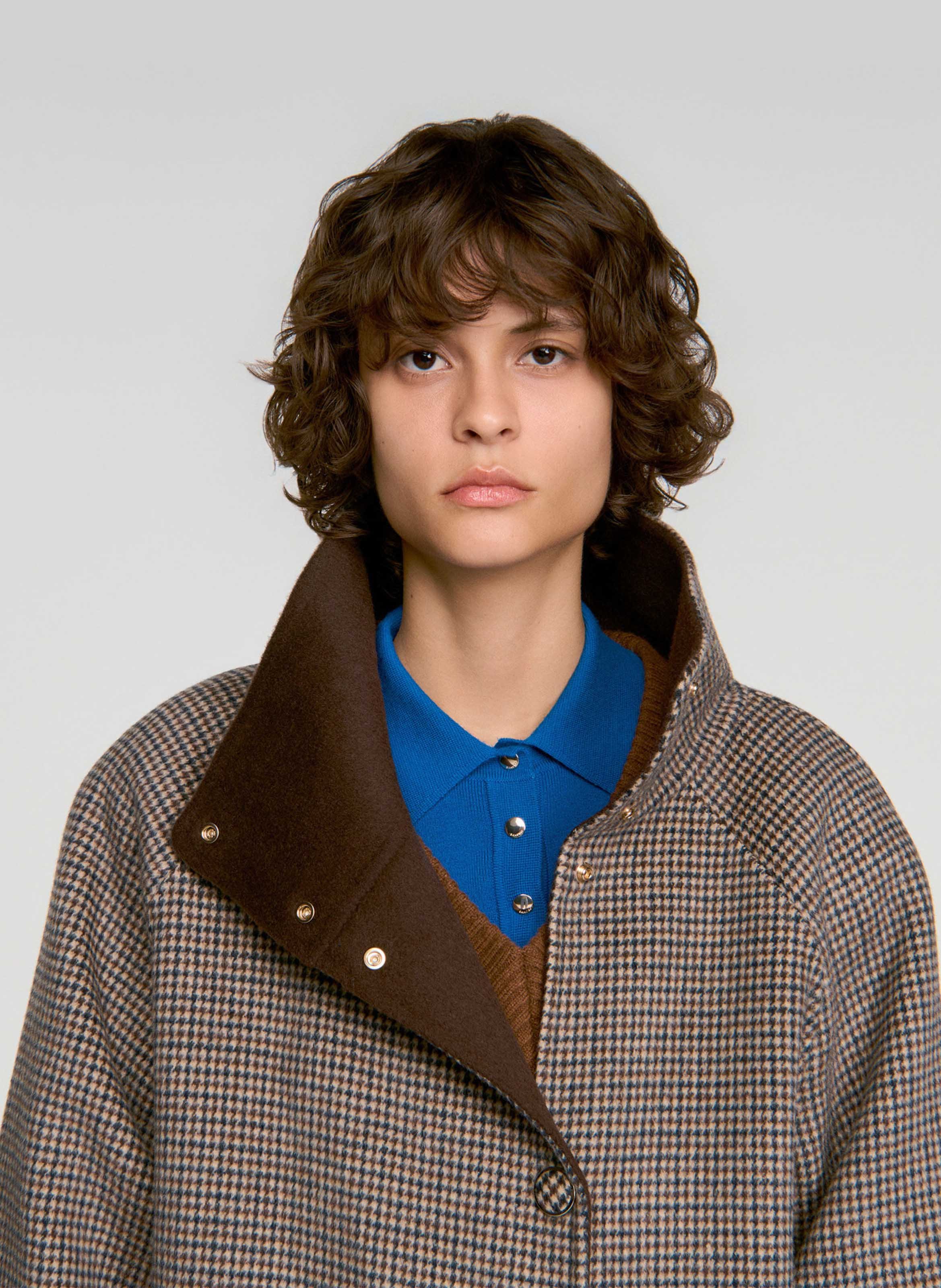 Manteau oversize en laine mélangée SANDRO Marron
