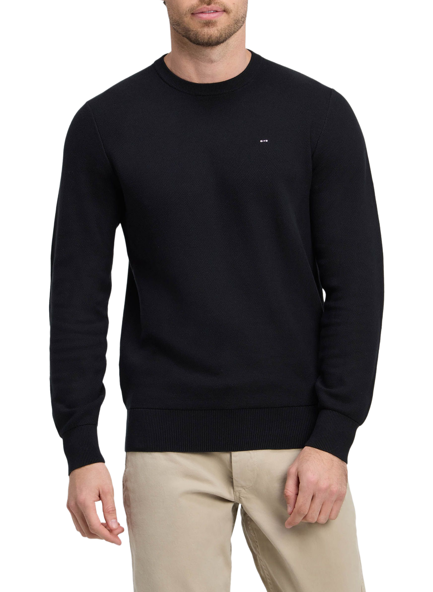 Pull col rond en coton | Zwart EDEN PARK Heren