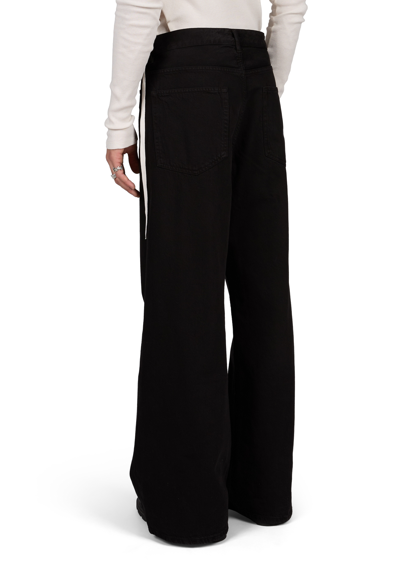 Wide-leg cotton jeans ANN DEMEULEMEESTER Black