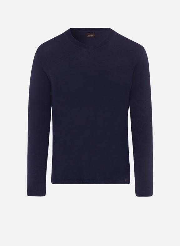 Long-sleeved pyjama T-shirt Blue by HANRO HANRO Long-sleeved pyjama T-shirt Blue