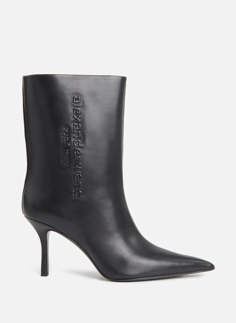 Black leather stiletto ankle bootsALEXANDER WANG 