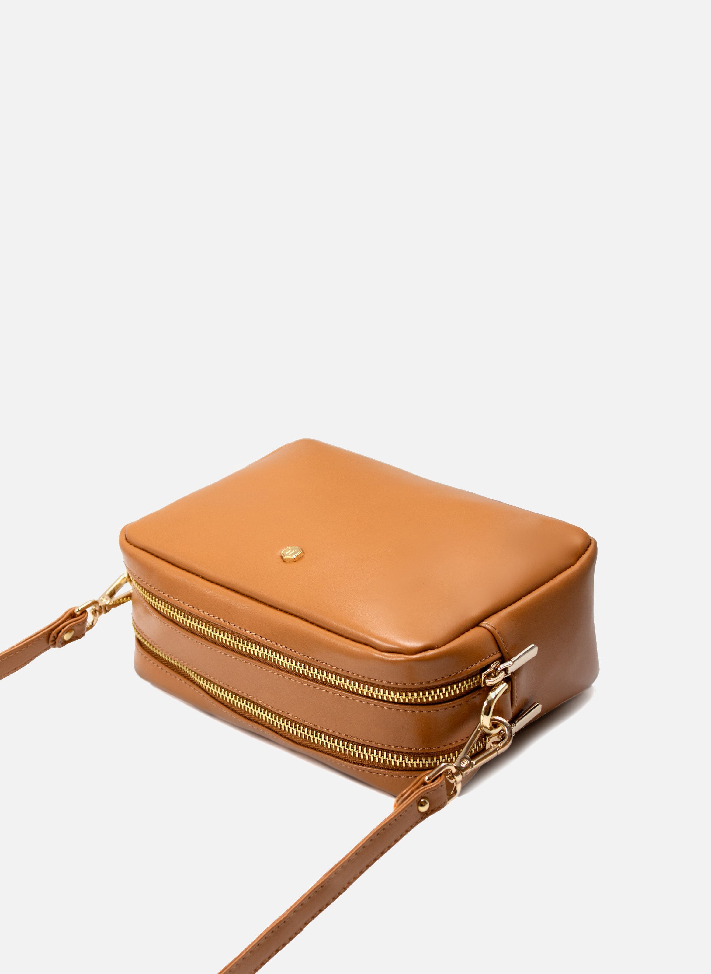 Sac gabrielle cuir lisse JULES & JENN Marron