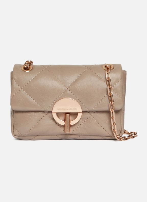Petit sac moon en cuir mat Beige by VANESSA BRUNO VANESSA BRUNO Petit sac moon en cuir mat Beige