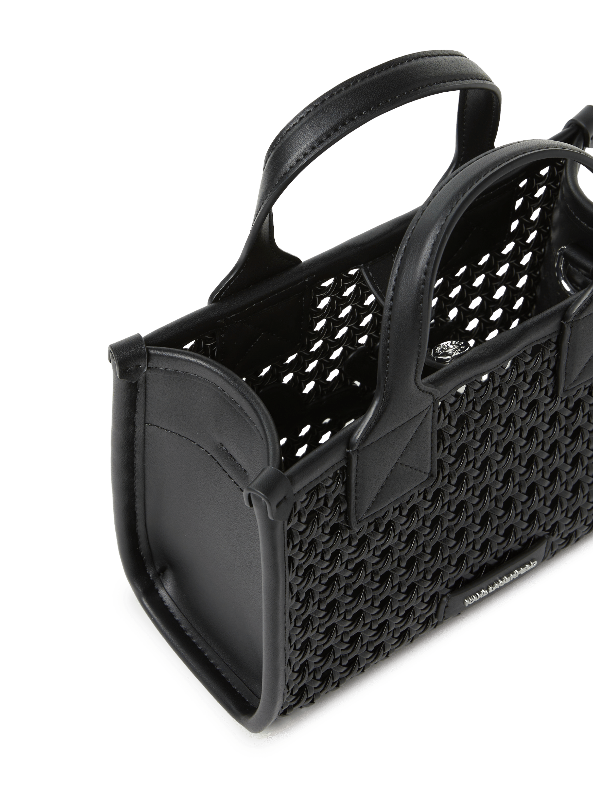 Small woven tote bag KARL LAGERFELD Black