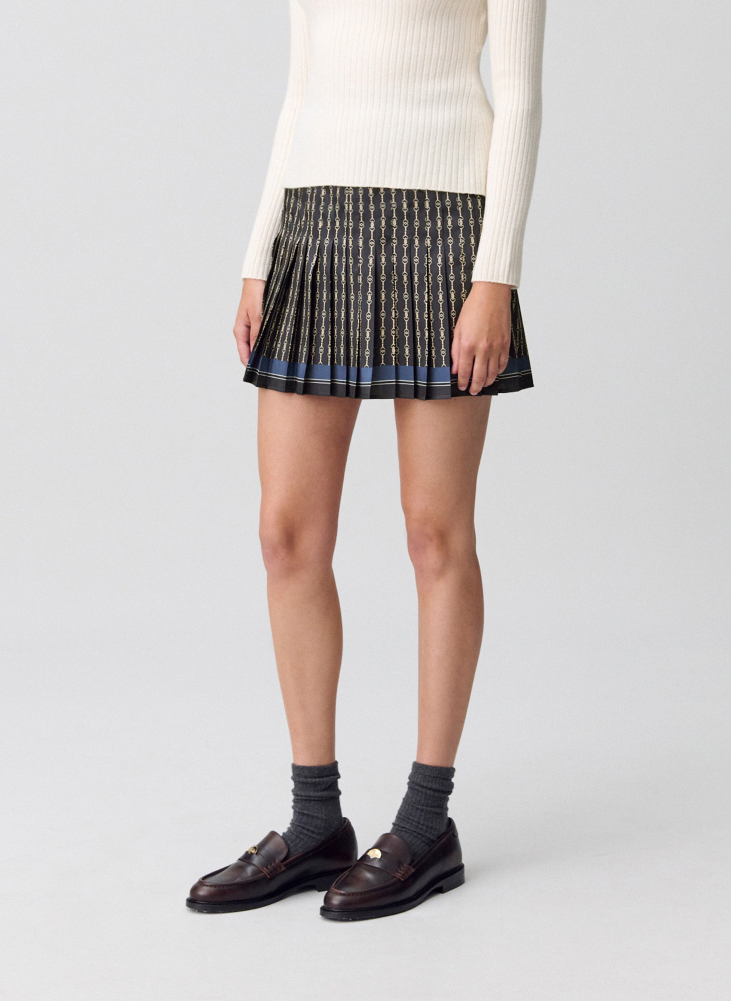 Jupe courte plissée imprimé sonia CLAUDIE PIERLOT Multicolore