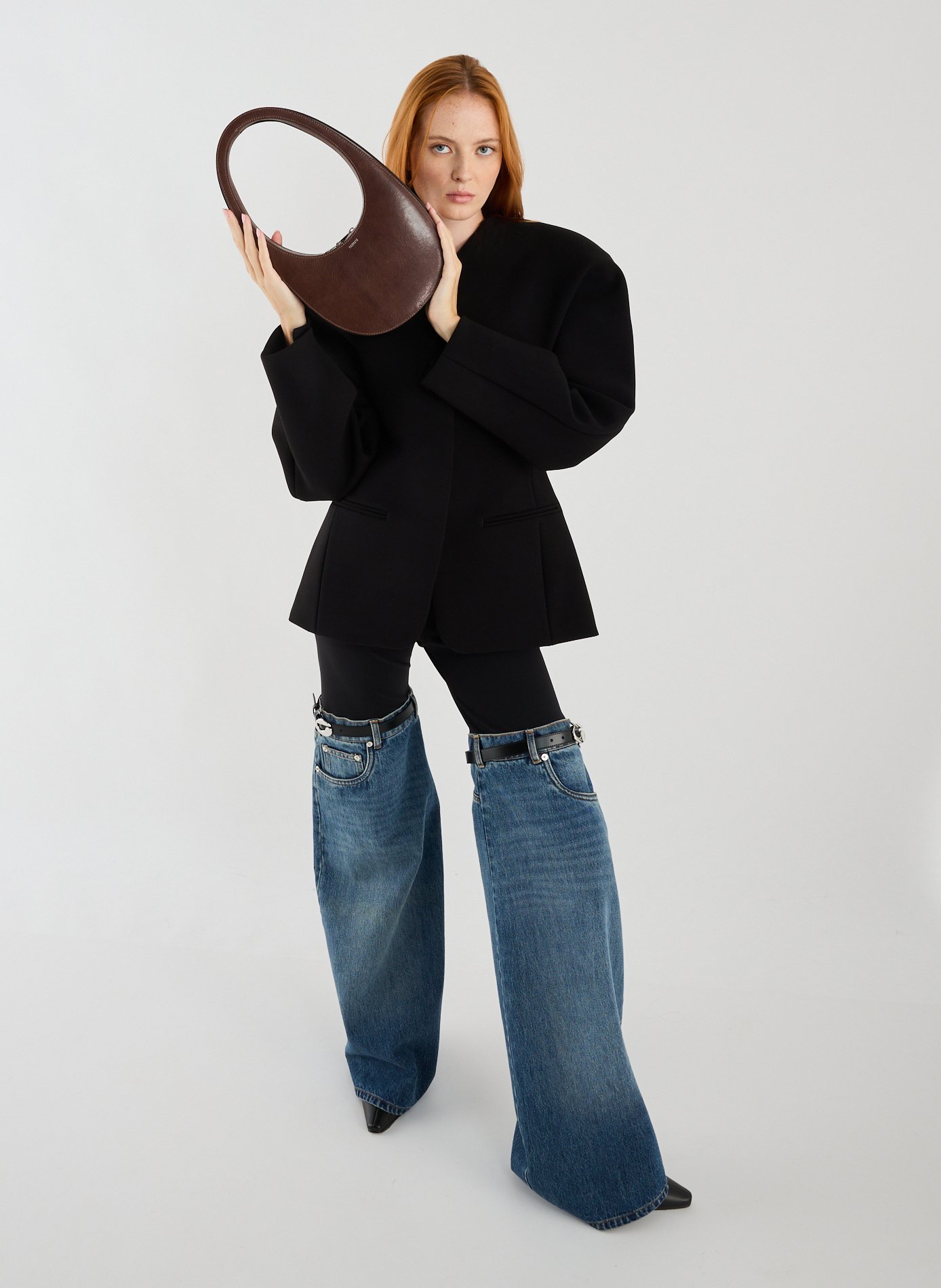 Swipe leather shoulder bag COPERNI Brown