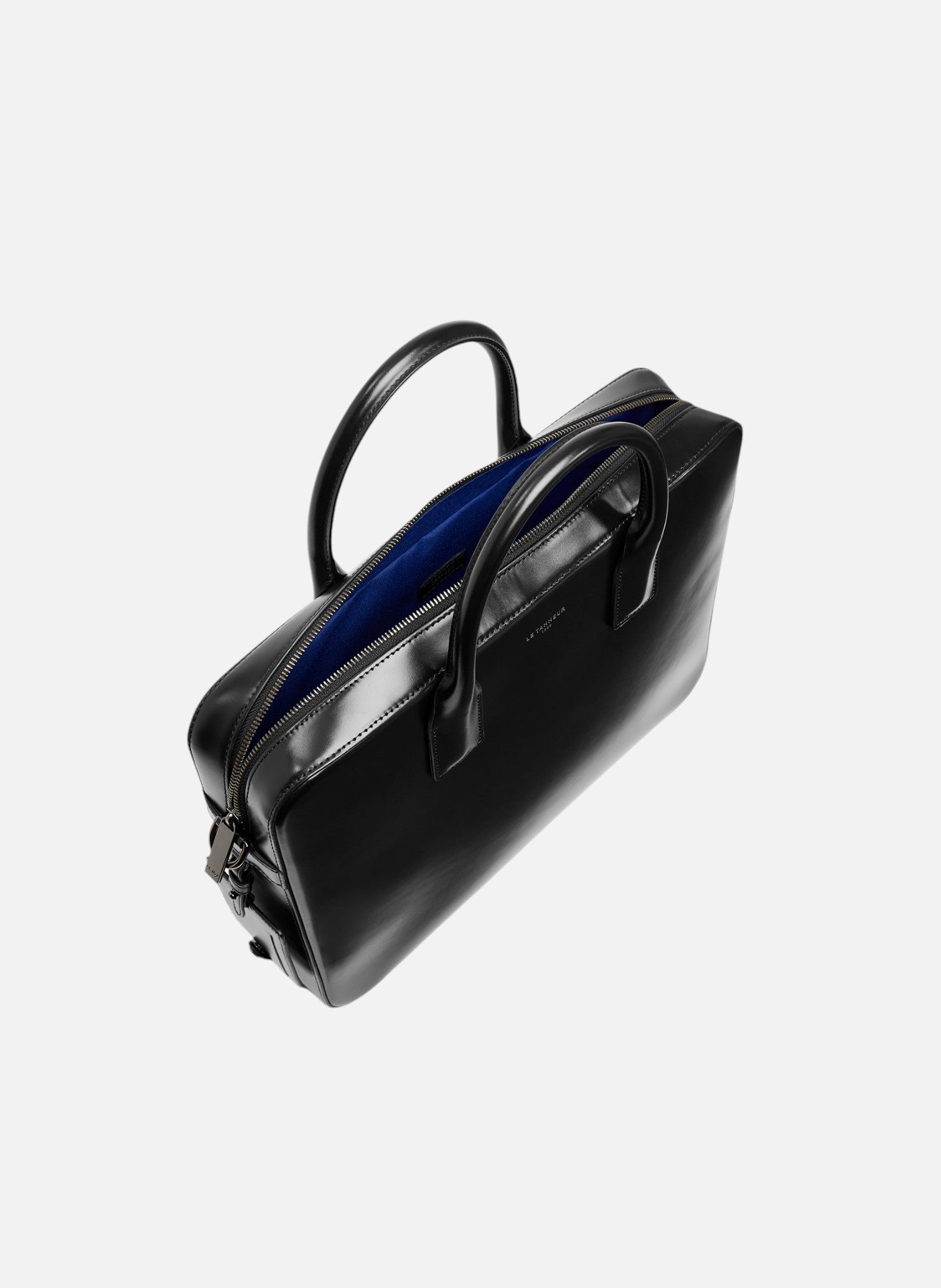 Porte documents 14" emile en cuir lisse business effet box LE TANNEUR Noir