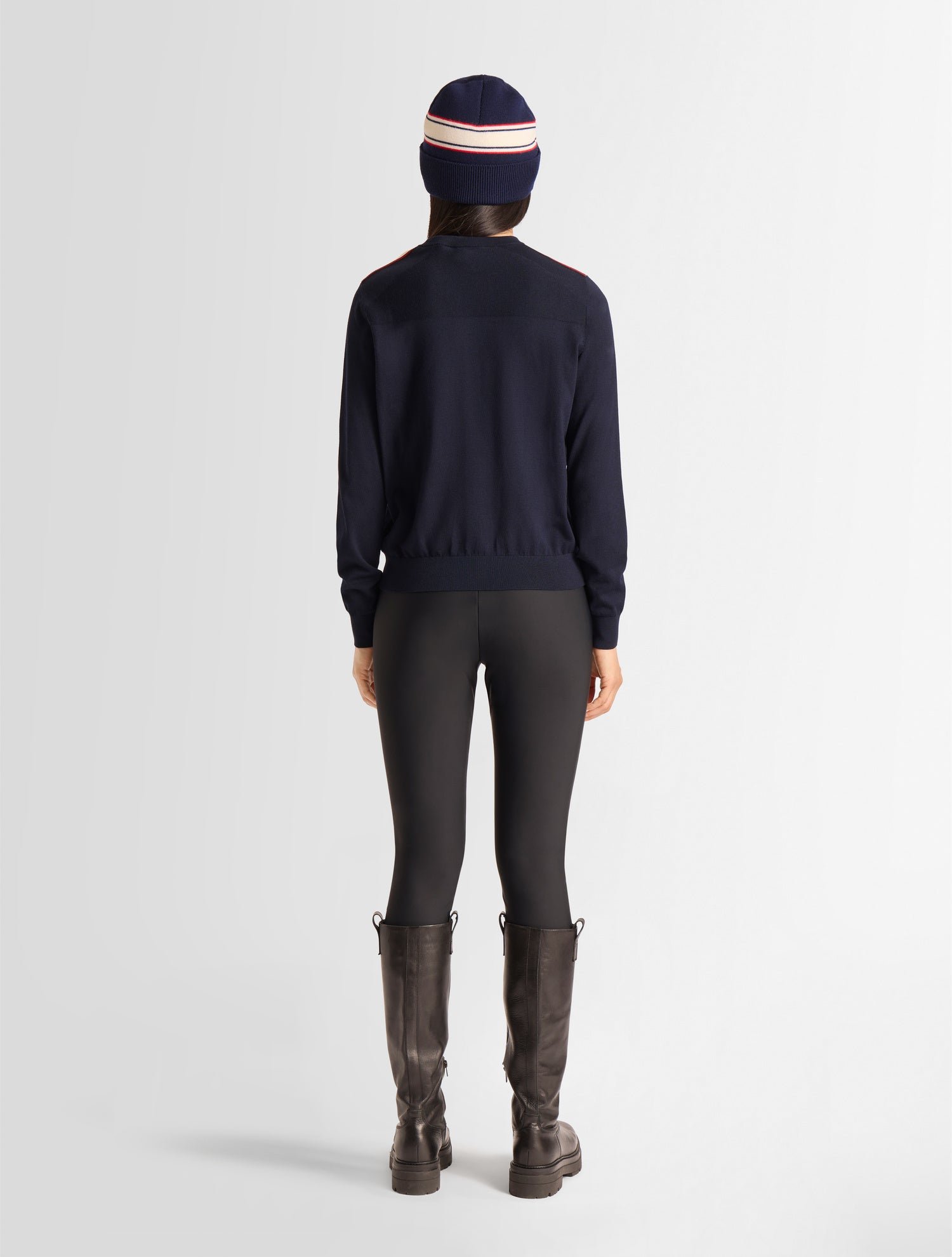 Pull ottavia col rond coupe ajustée FUSALP Bleu