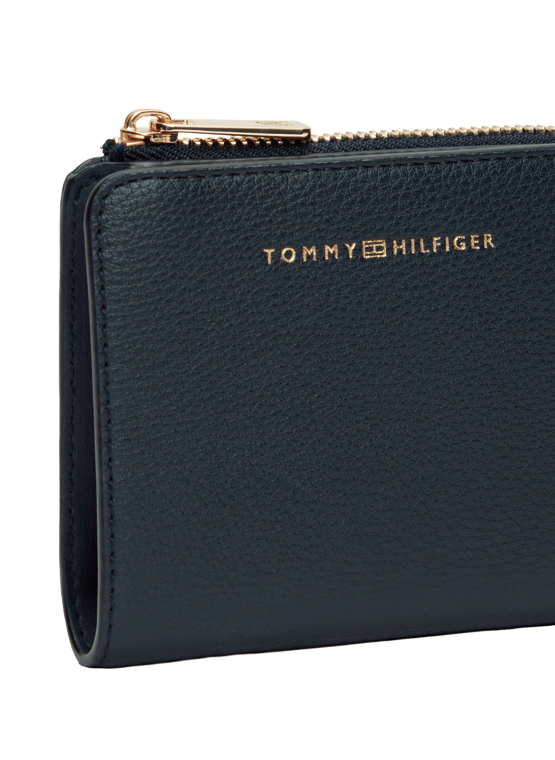 Portefeuille zippé à logo effet cuir TOMMY HILFIGER Bleu