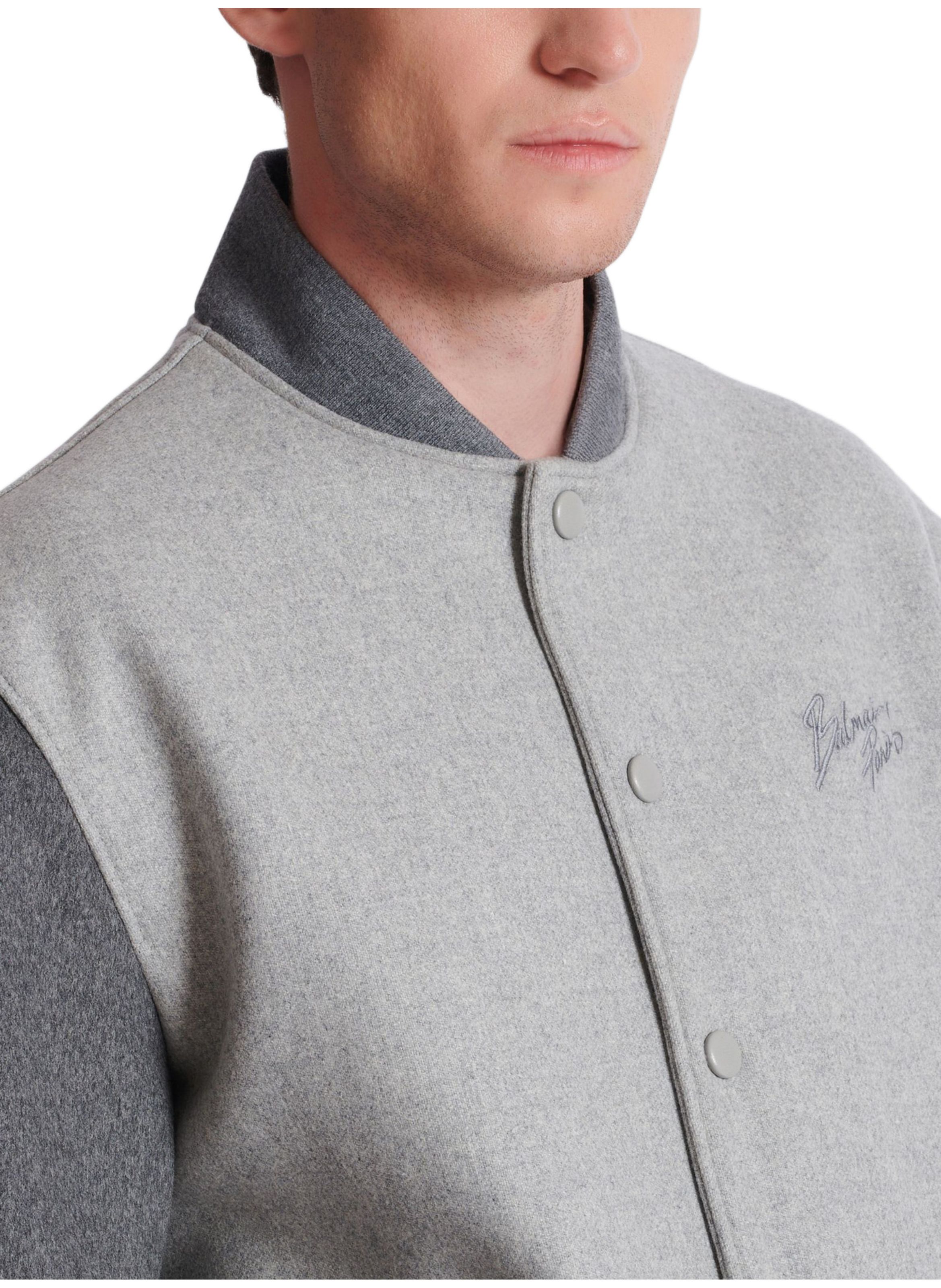 Veste varsity en laine et cachemire BALMAIN Gris