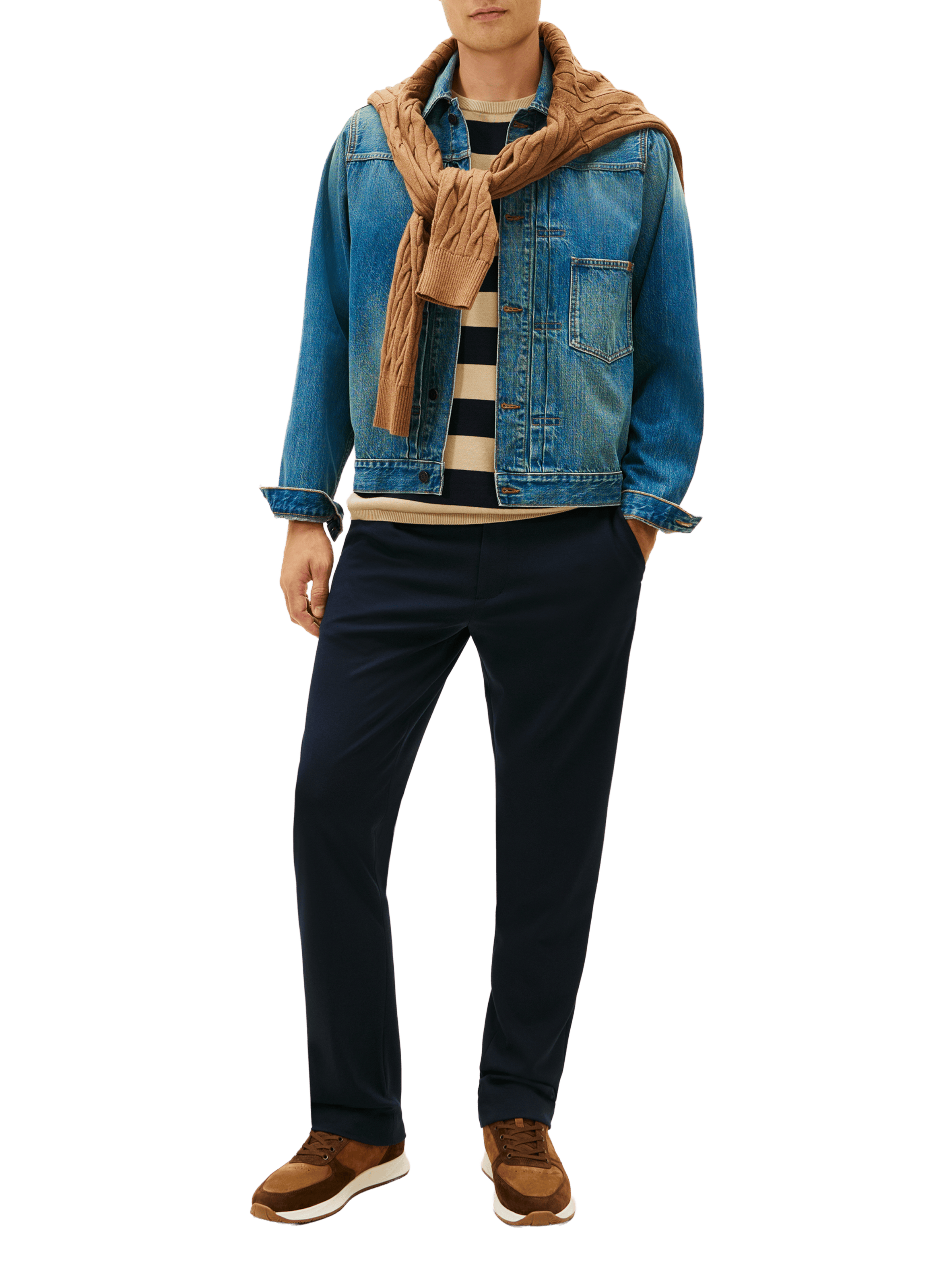 Basket en cuir suede TOMMY HILFIGER Marron