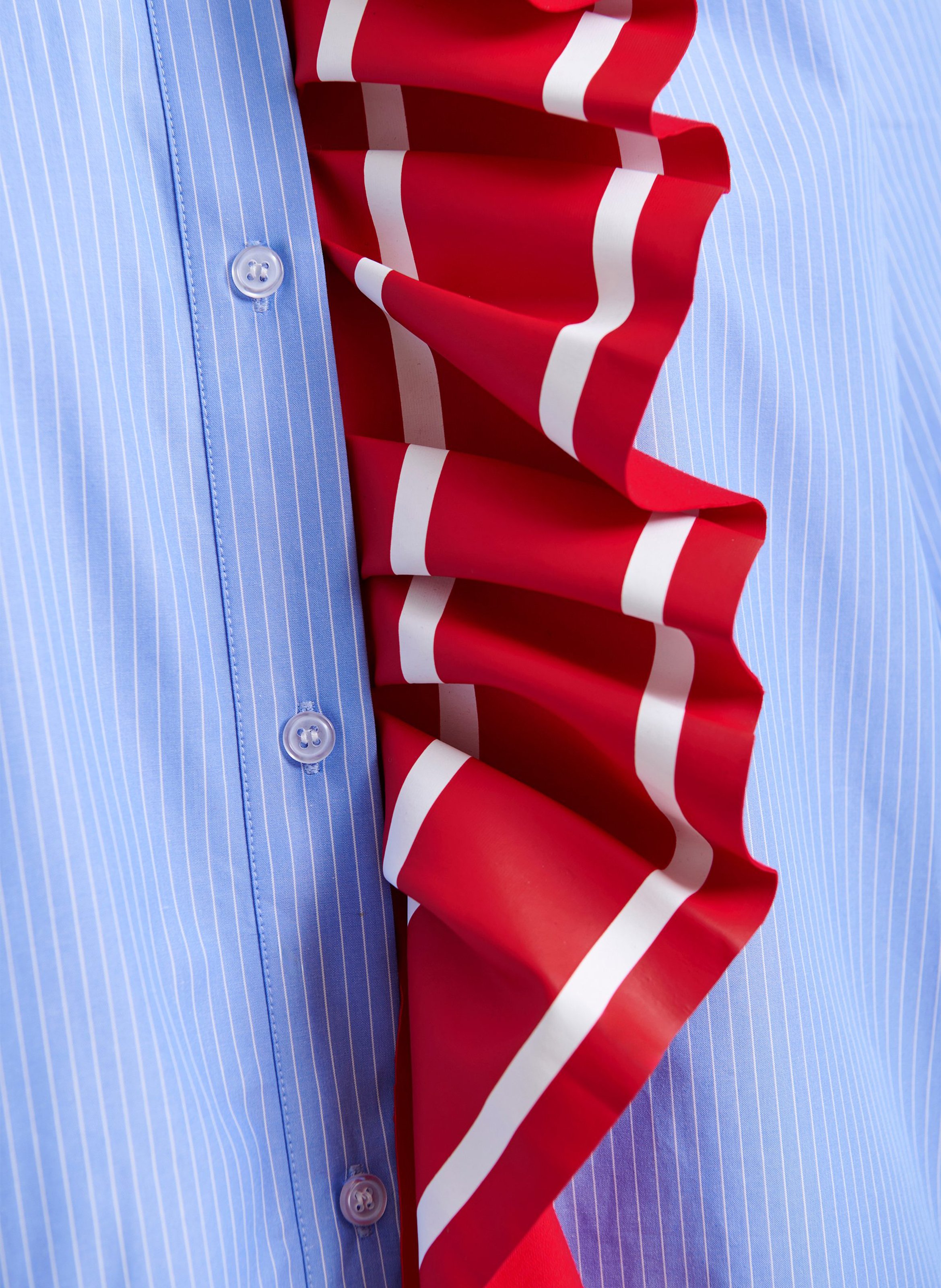 Chemise oversize col classique en coton rayé juf ESSENTIEL ANTWERP Bleu