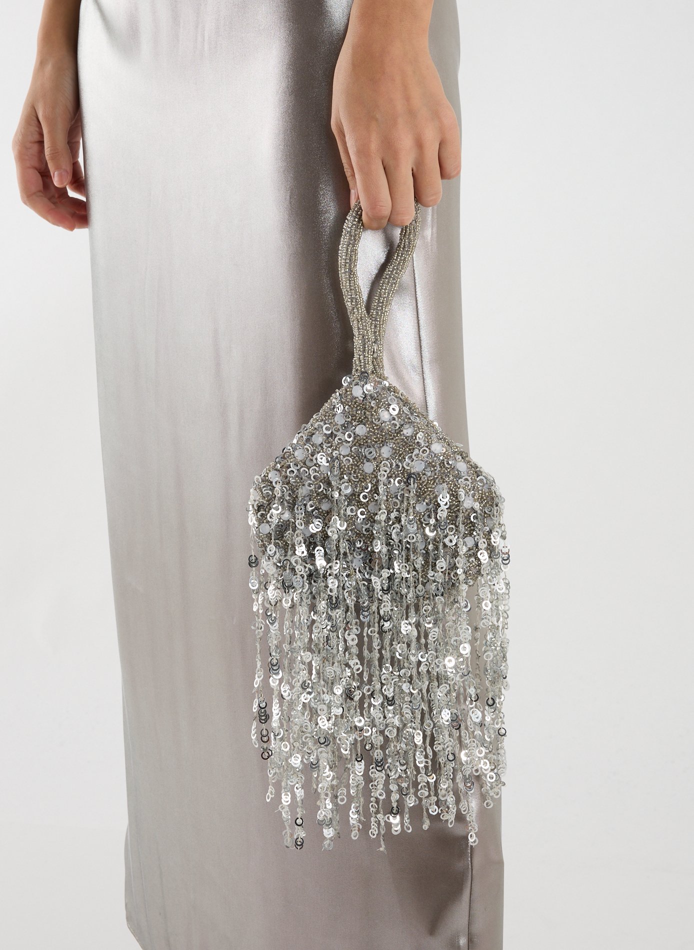 Sequin handbag TOPSHOP Silver