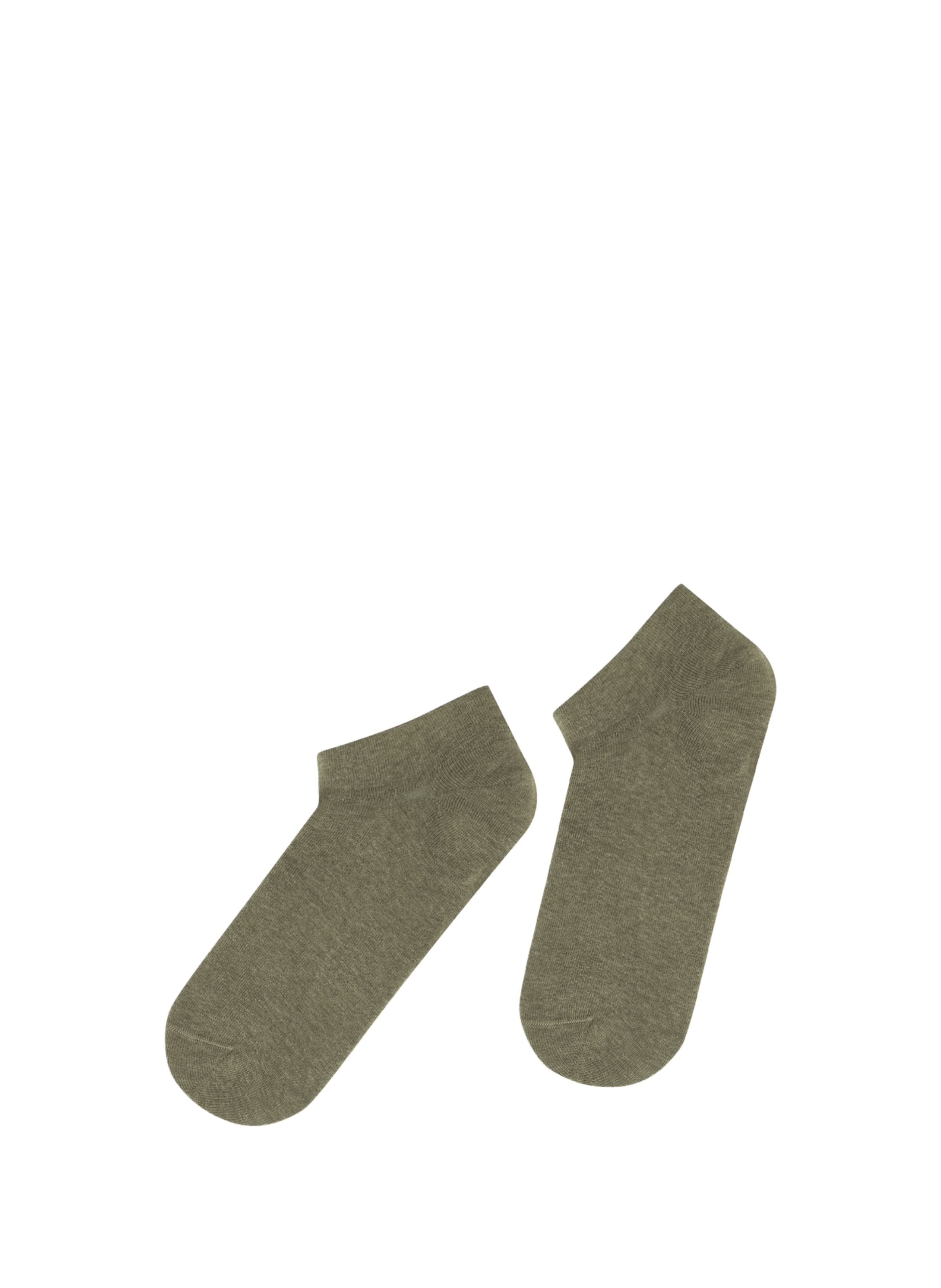 Solid color ankle socks in blended organic cotton LE BOURGET Khaki