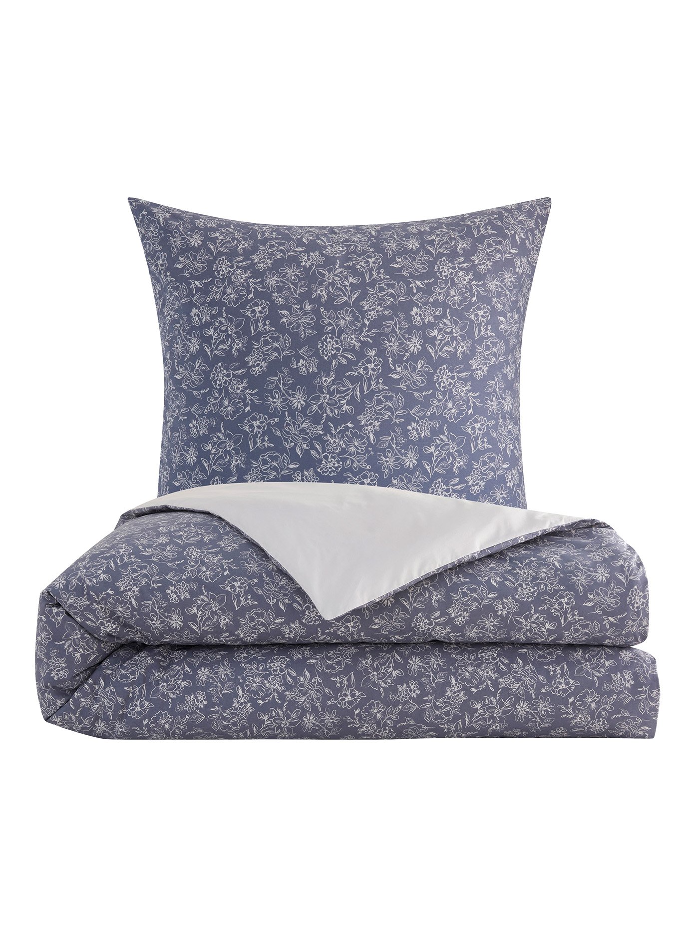 Pack housse de couette + taie(s) d'oreiller bohème ANNE DE SOLENE Bleu