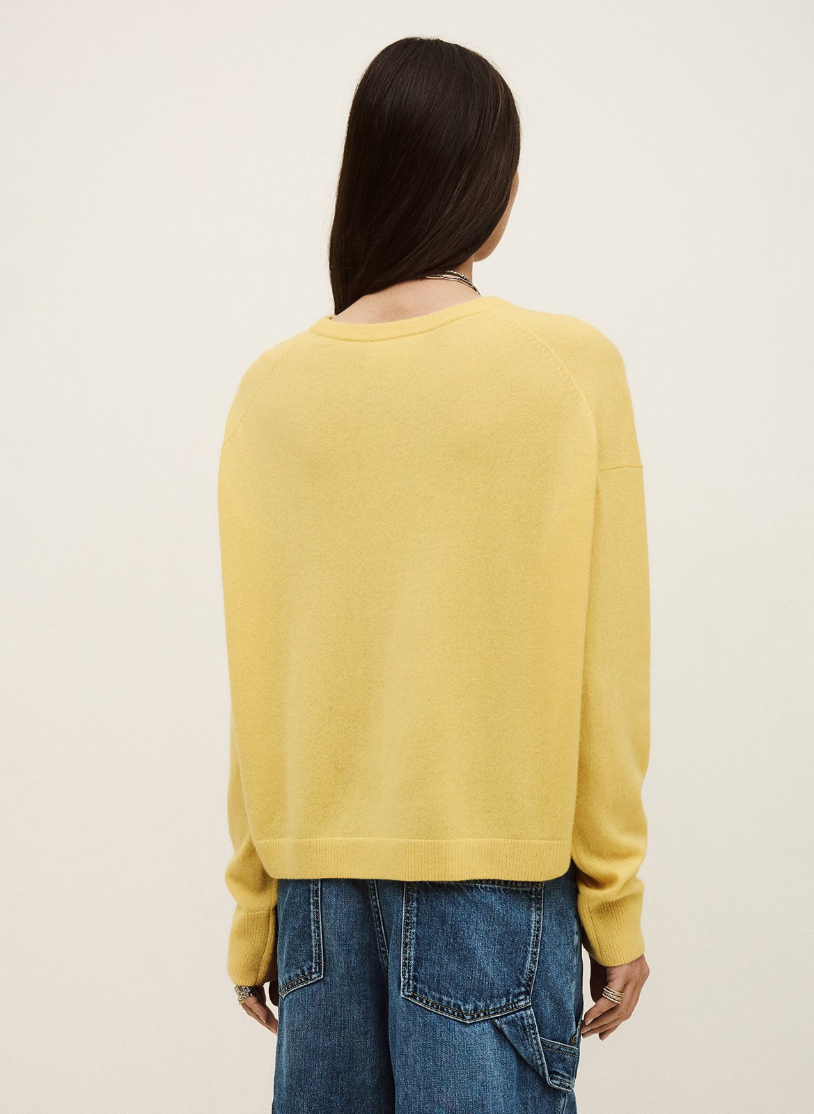 Pull droit col rond en cachemire chaya BA&SH Jaune