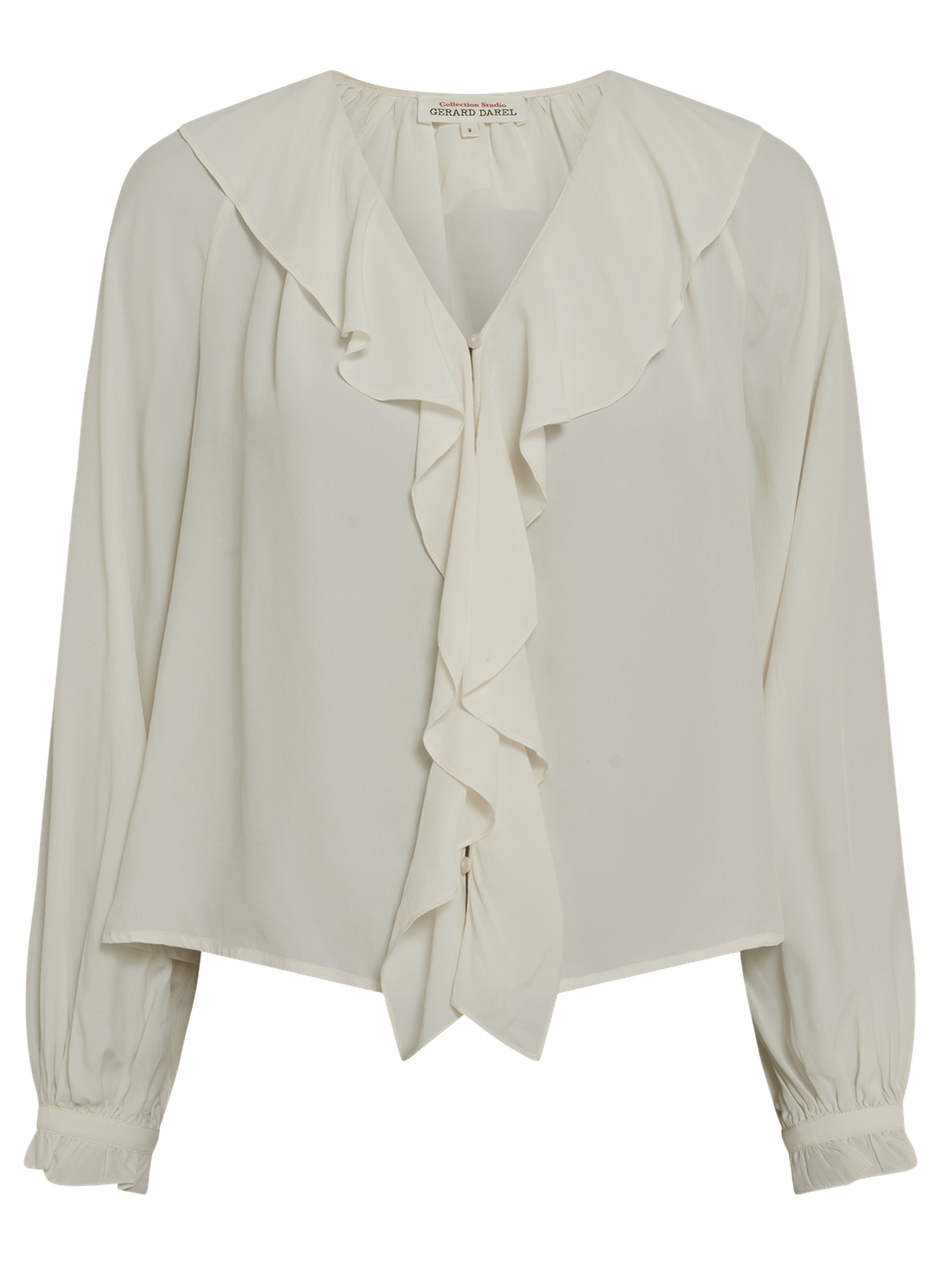 Chemise en crêpe à volants - CISANA GERARD DAREL Beige