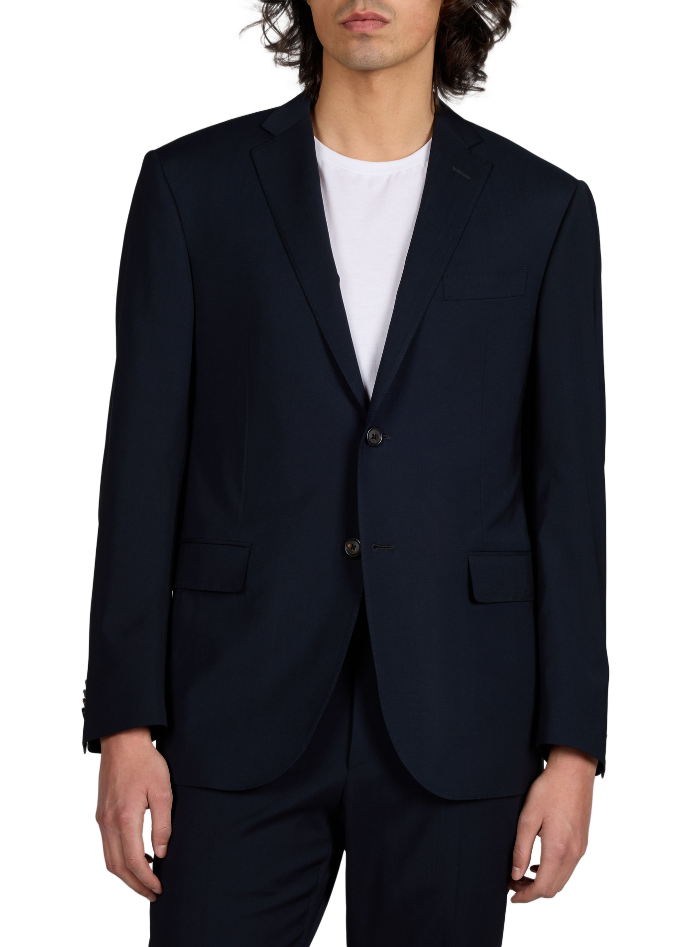 Costume uni en laine vierge CORNELIANI Bleu