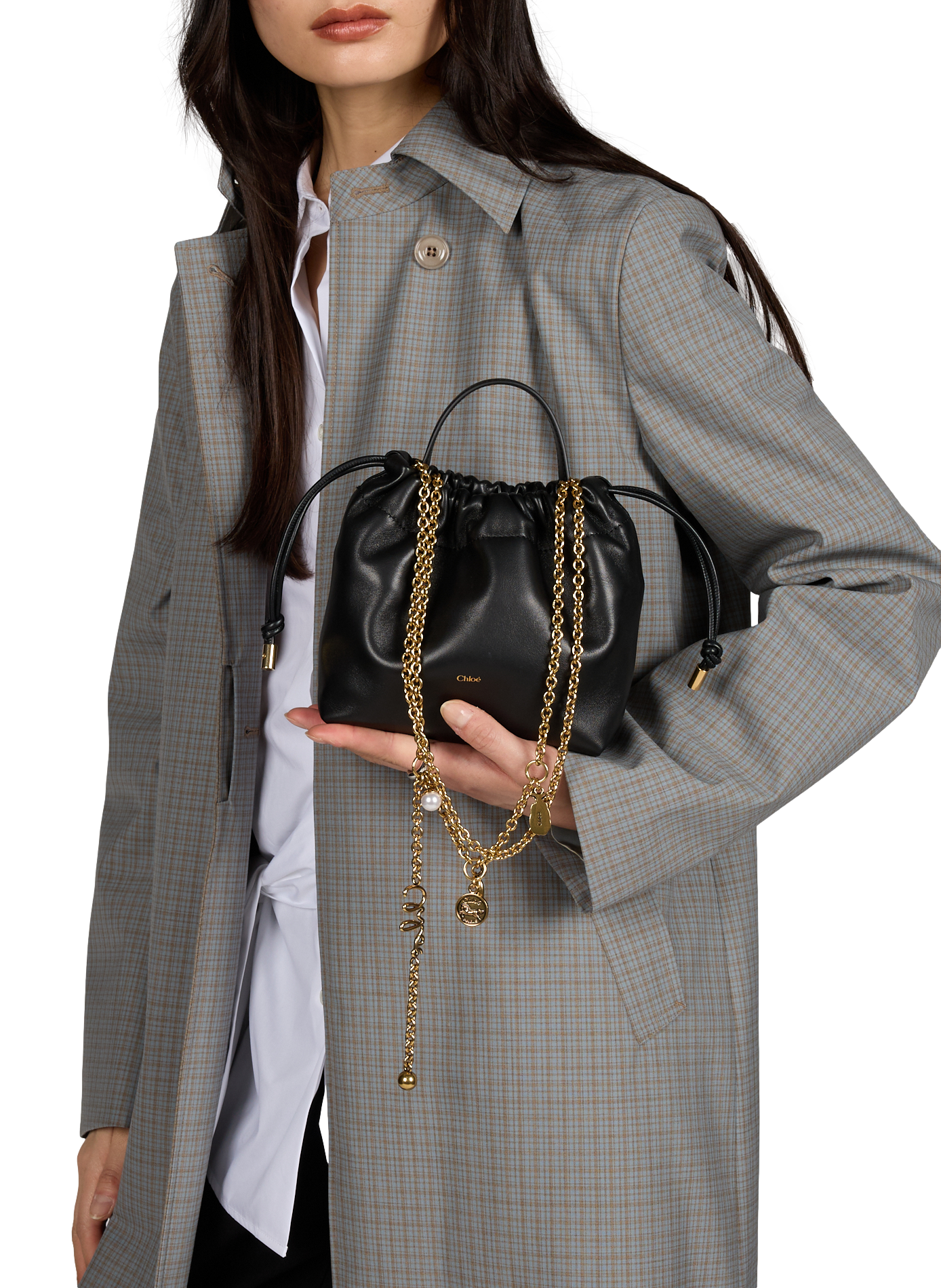 Mini sac Chloé Icons en cuir d'agneau CHLOÉ Noir