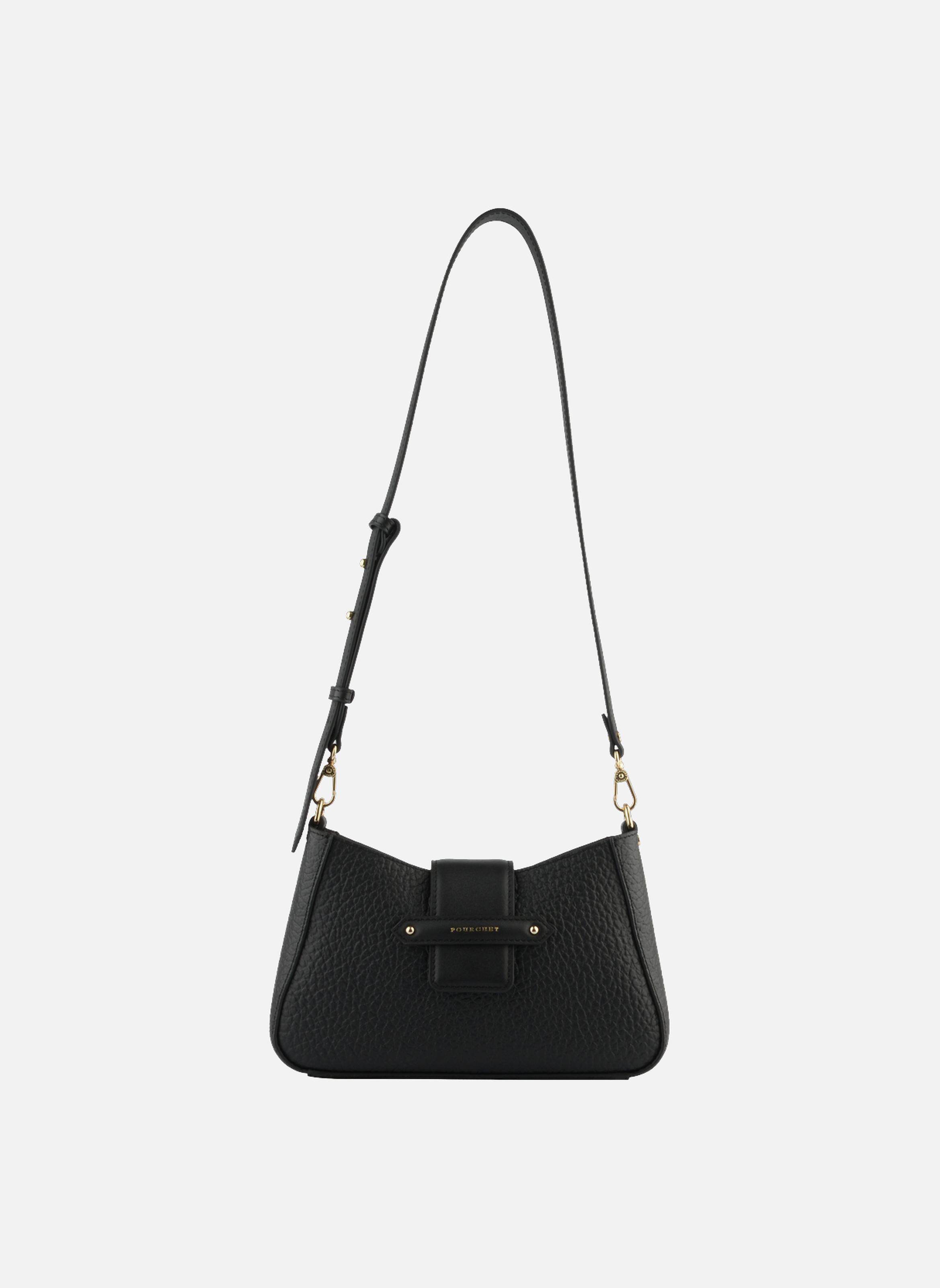 Fleuves | sac à main en cuir de vachette POURCHET Noir