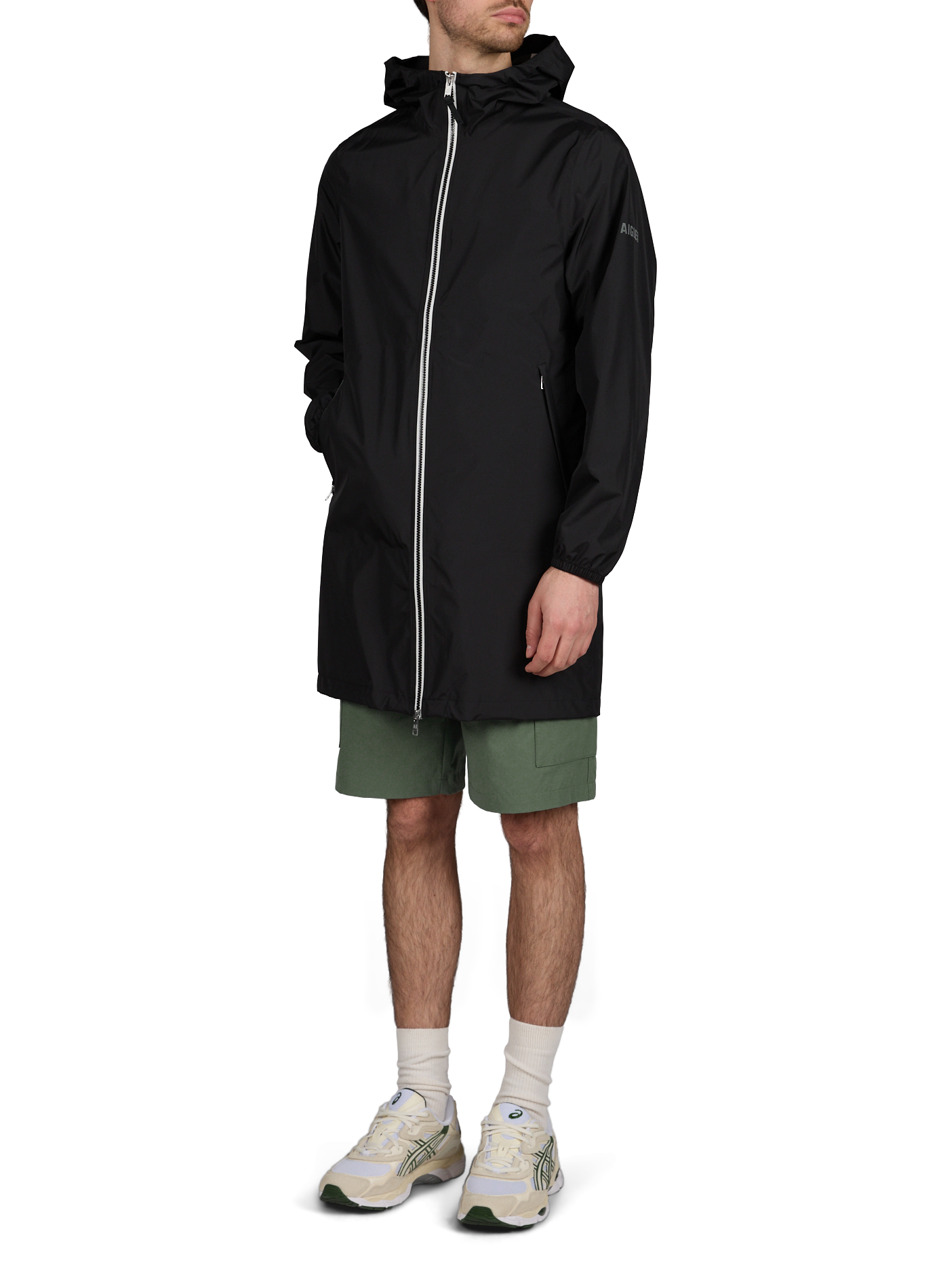 Mid-length hooded jacket AIGLE Black